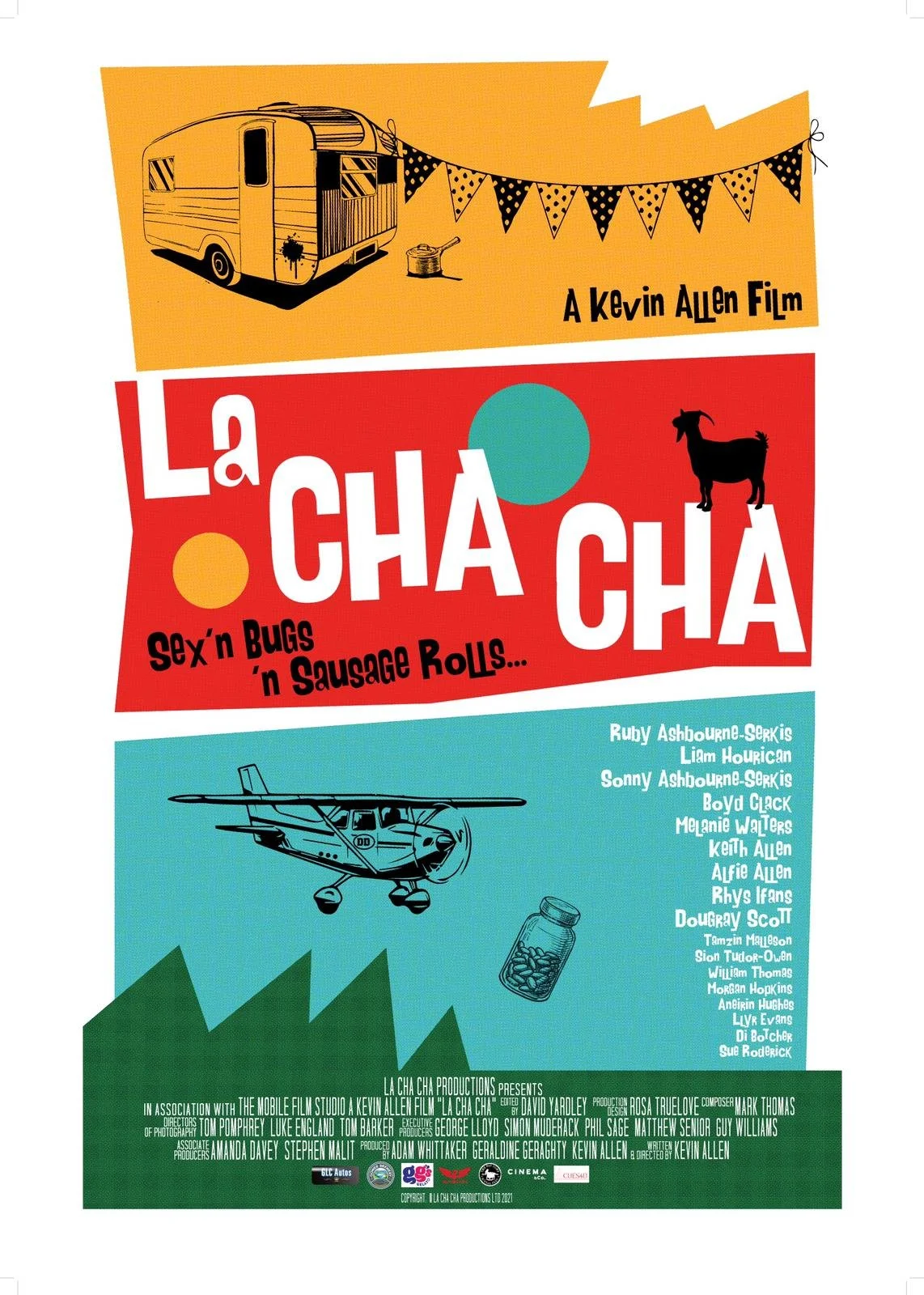 Official poster for the Kevin Allen film 'La Cha Cha', starring Ruby Ashbourne Serkis and Rhys Ifans. Film and TV Clearances provided comprehensive script clearance report services for this Welsh comedy production.