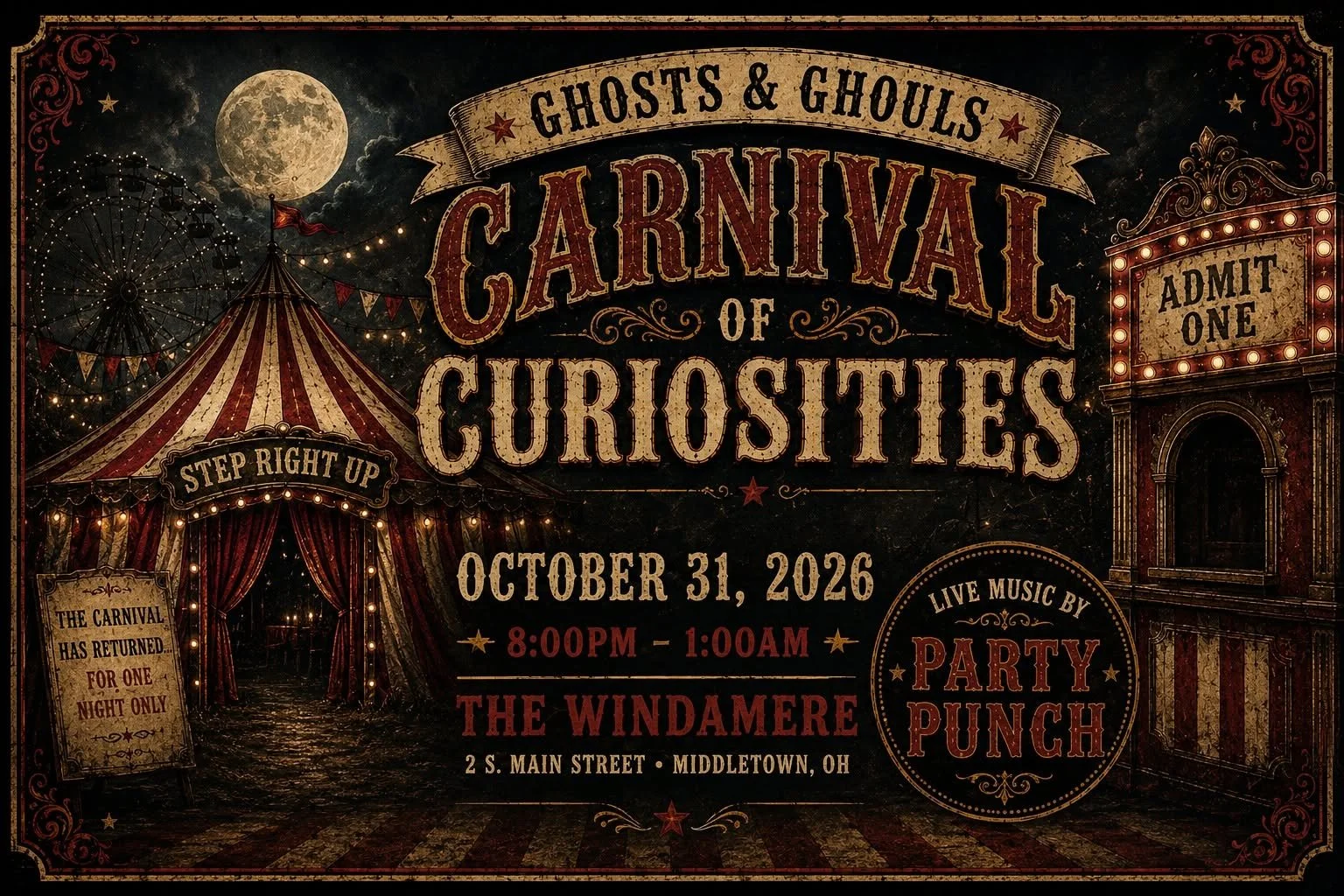 Ghost and Ghouls- Carnival of Curiosities Halloween Party