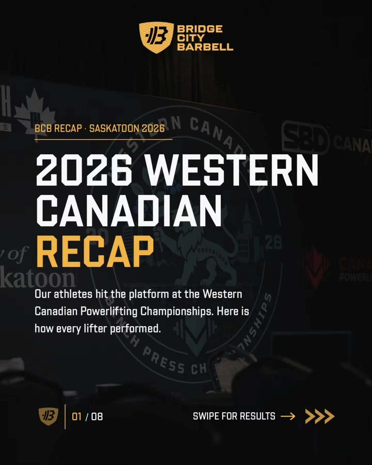 @canplwesterns Westerns, recapped. 🏆

Our lifters took the platform at the 2026 Western Canadian Powerlifting Championships in Saskatoon, and they showed up.

🥇 8 Gold
🥈 3 Silver
🥉 1 Bronze
🍁 4 National records
🌾 9 Provincial records
✅ 81.5% of