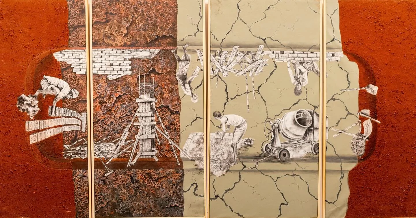 Jaipur Art Week 4.0 | Alankar Gallery, Jawahar Kala Kendra
Rajkumar Samai — Journey of Life (2025)
In the contemplative space of Alankar Gallery at Jawahar Kala Kendra, Rajkumar Samai’s Journey of Life unfolds as a layered meditation on