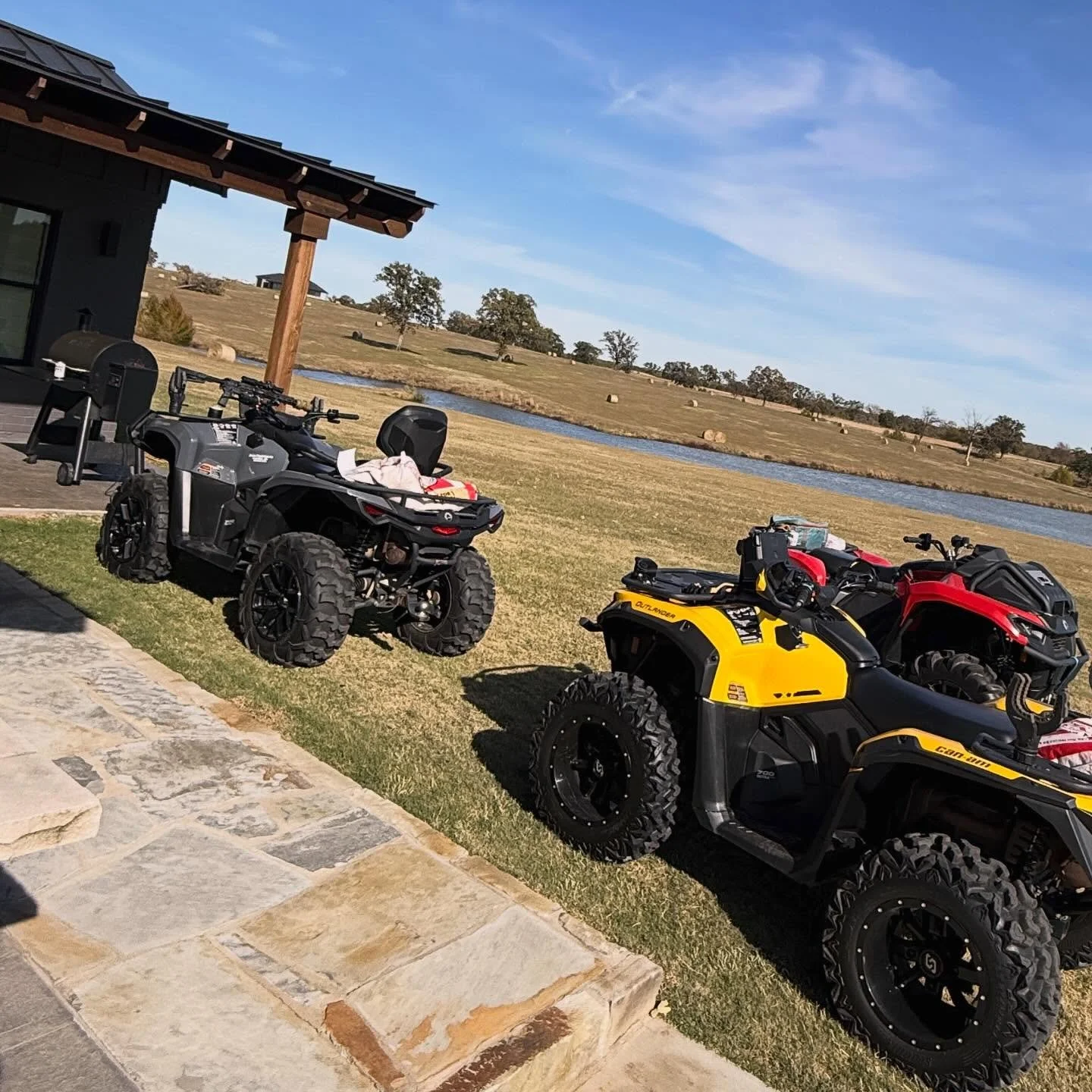 Ribs in the smoker and the toys in line&hellip; good times ahead!