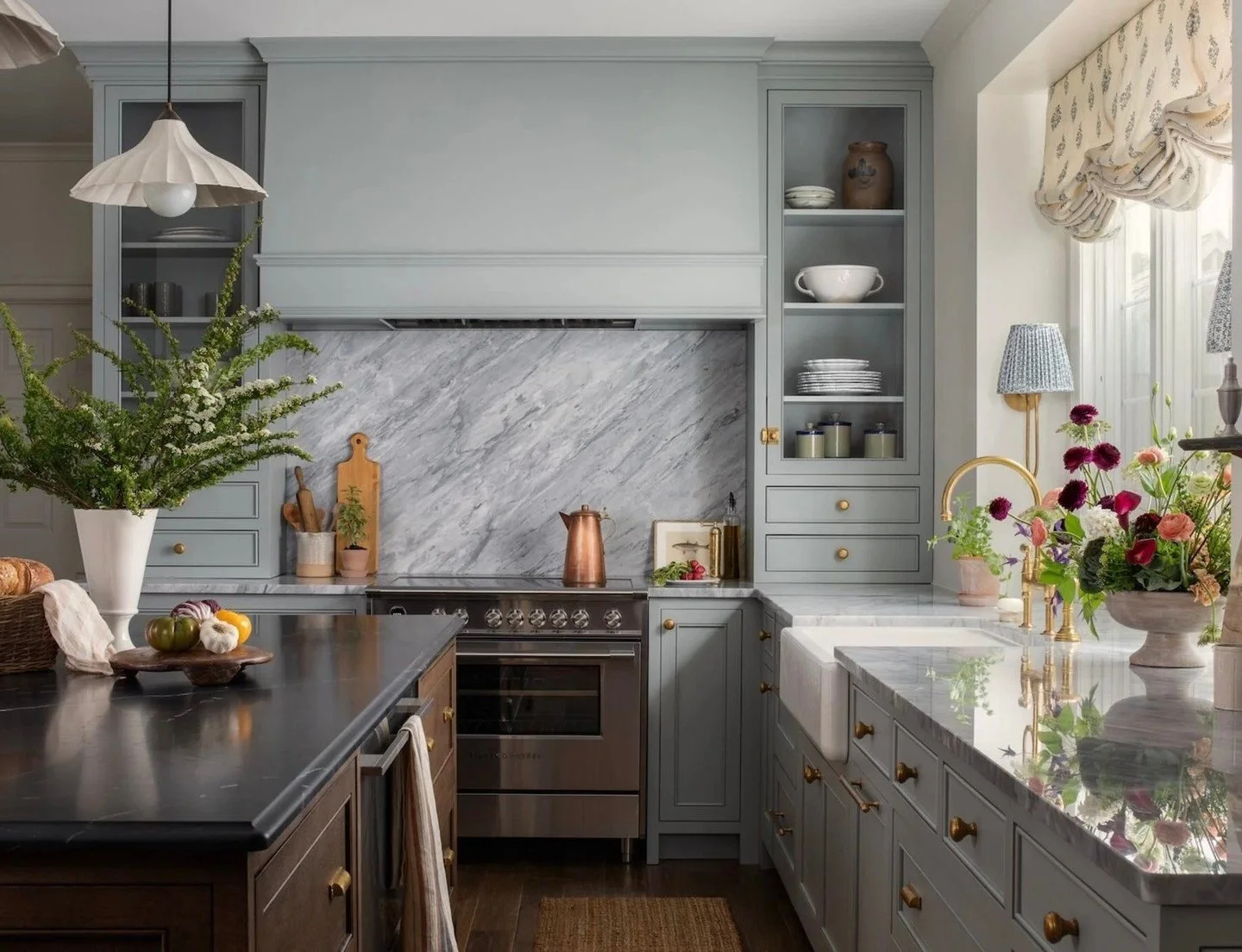 Jess Weeth @weethhome walks BOH&rsquo;s Caroline Bourque through her secrets to a bigger, brighter kitchen this week @businessofhome. We are loving the cozy layered feel and it&rsquo;s timeless, traditional elements, with a twist; featuring cabinetry