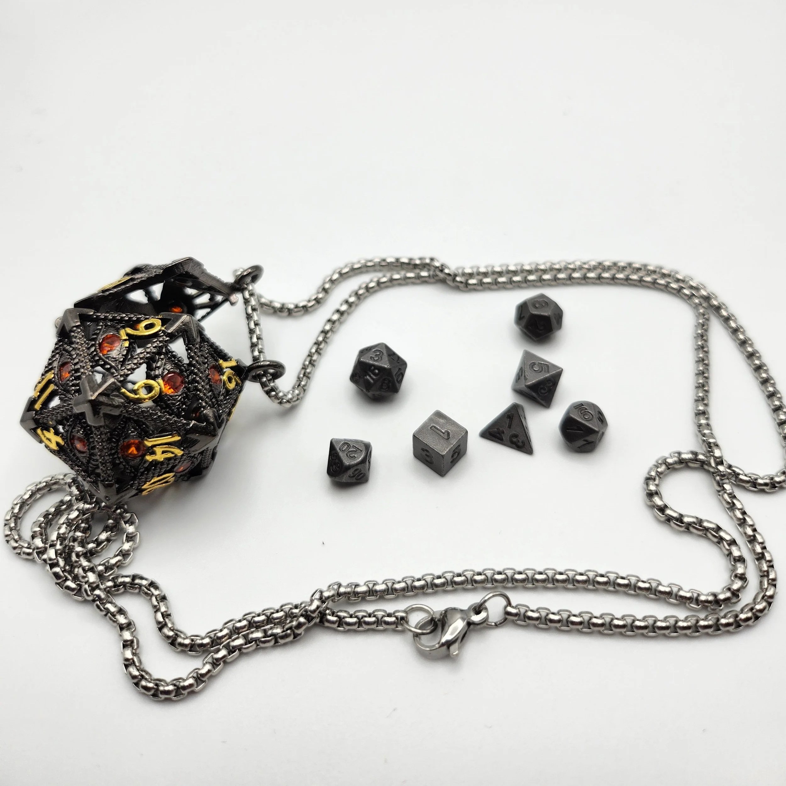 Mini+Dice%2C+D20+Gem+Eye+Necklace+-+Black+%26+Orange+Gem.jpg