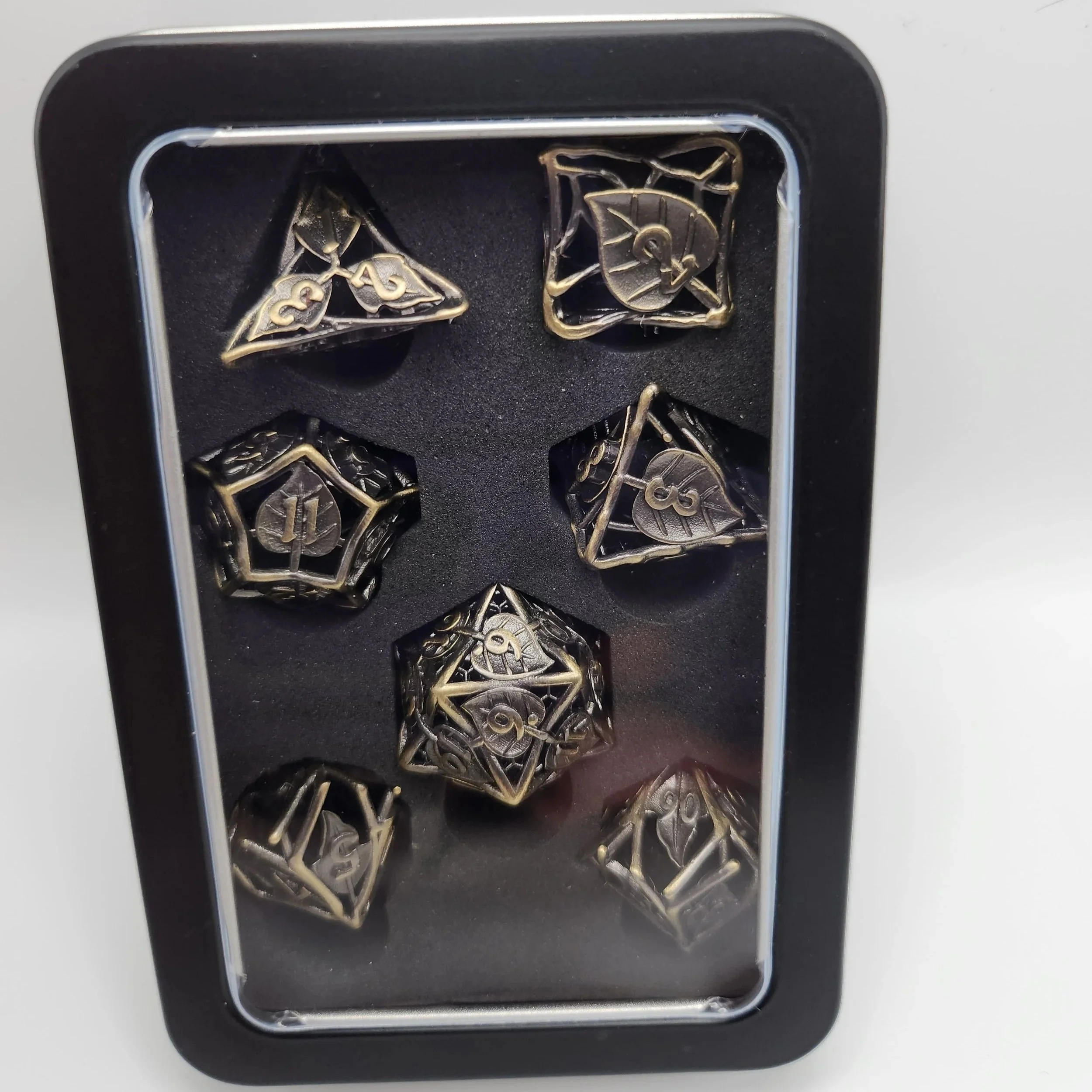 Metal Hollow Leaf Dice/Druid Dice