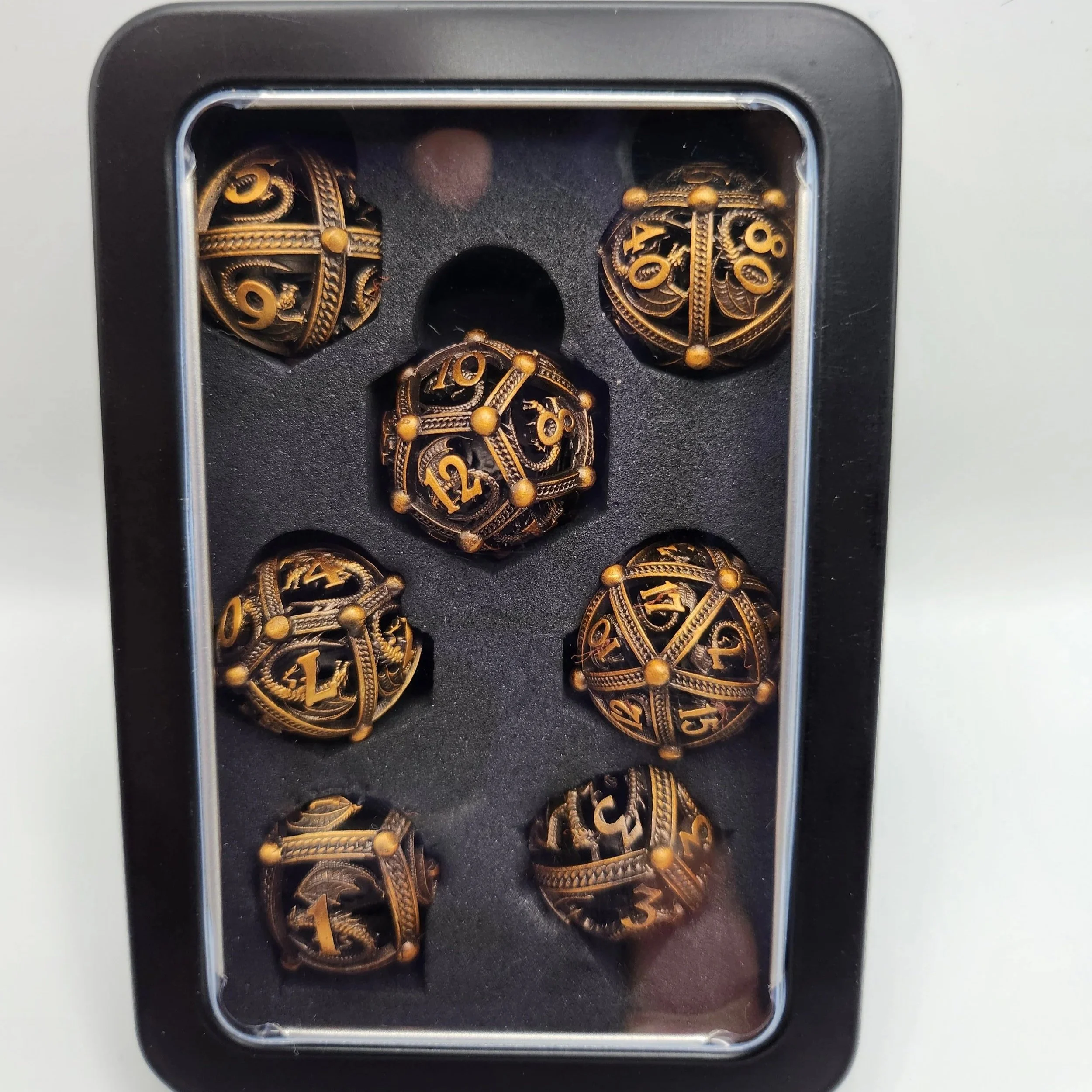 Metal Hollow Round Dragon Dice