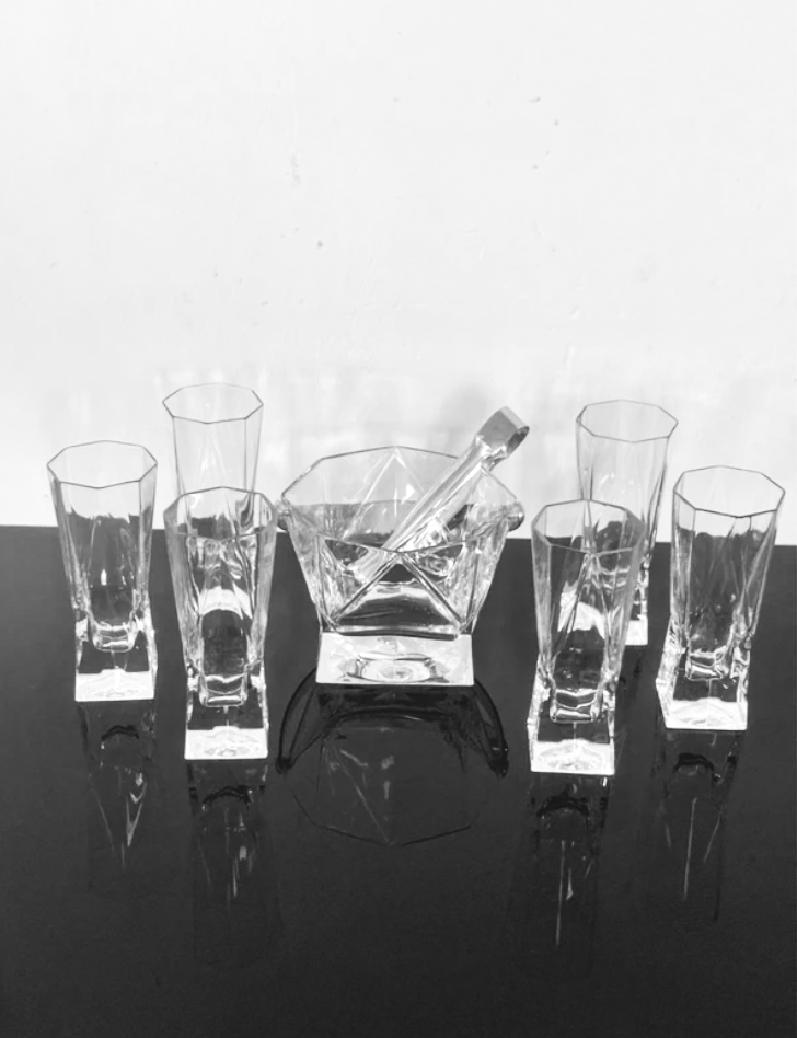 Cubitera y vasos 70s