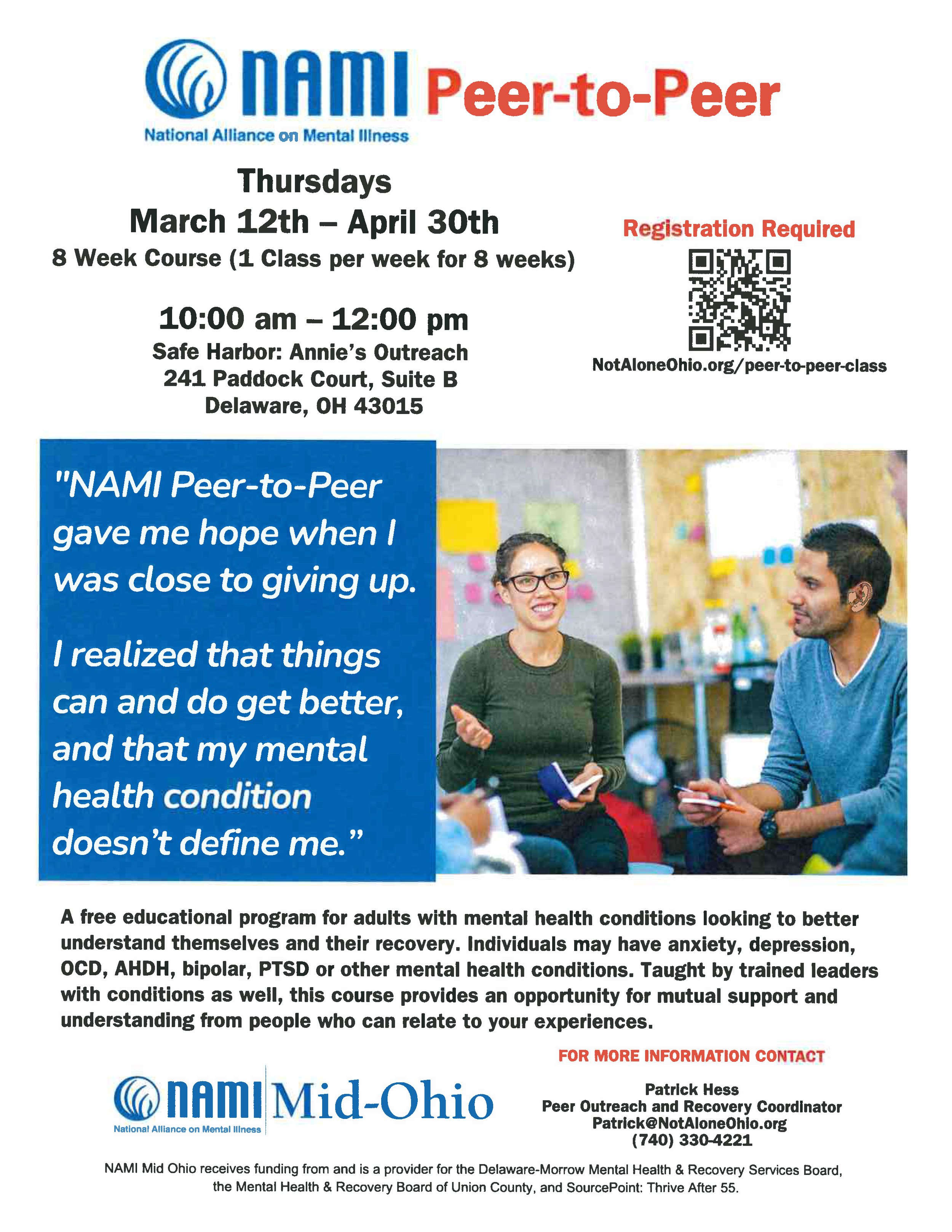 📣 Now Forming: NAMI Peer-to-Peer Group!