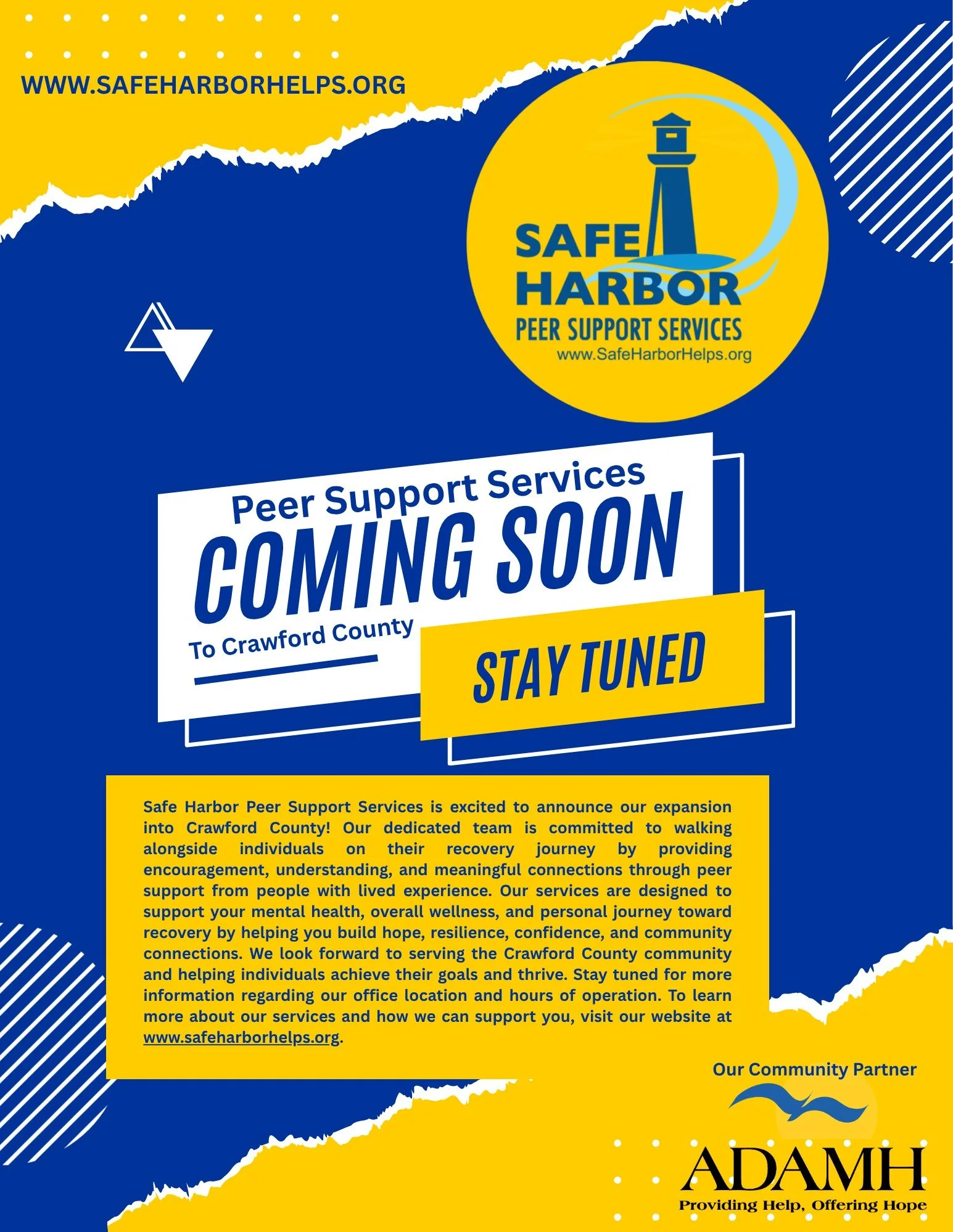 Safe Harbor Peer Support Services Expands into Crawford County