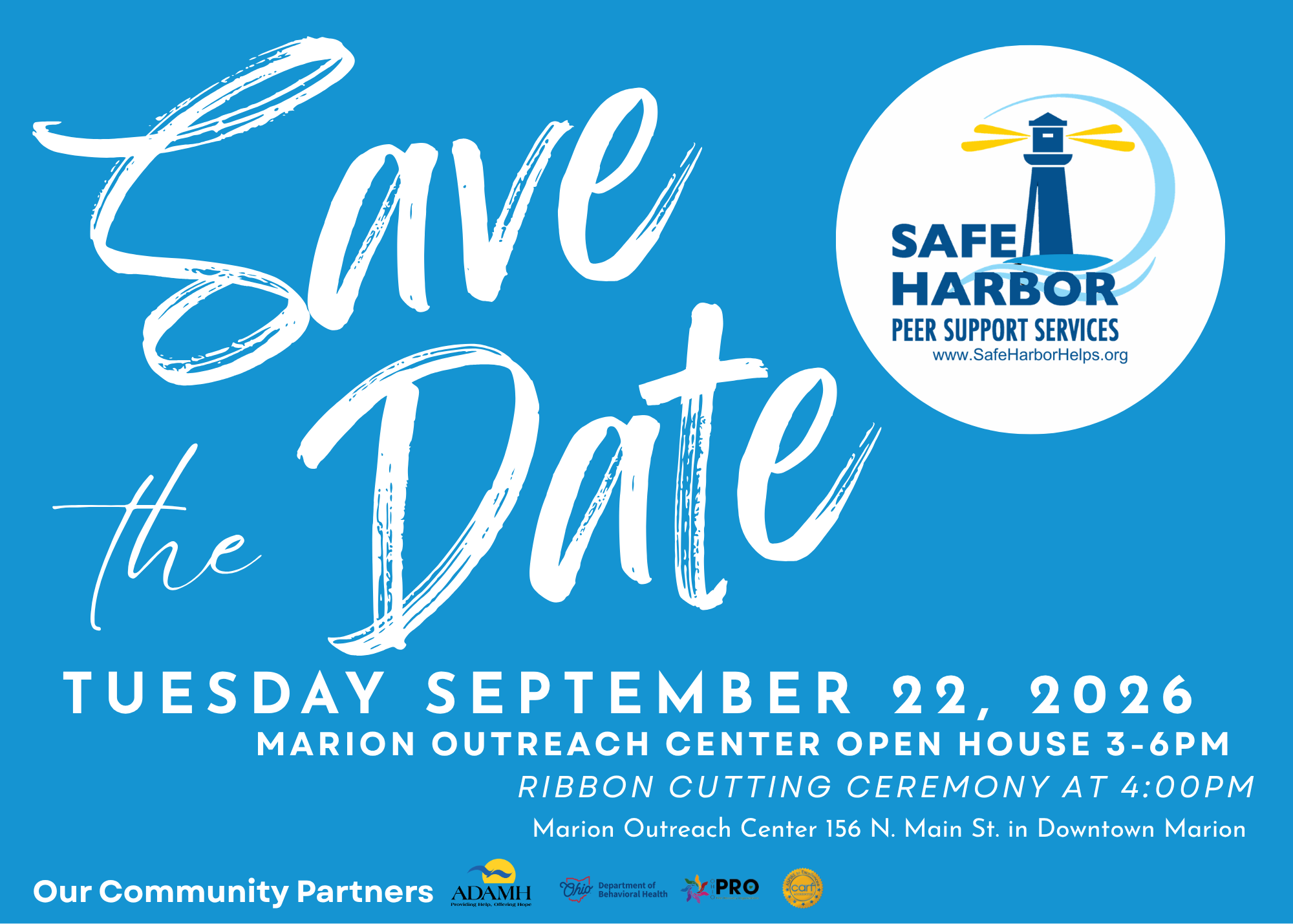 You’re Invited! 🎉Marion Outreach Center Open House &amp; Ribbon Cutting
