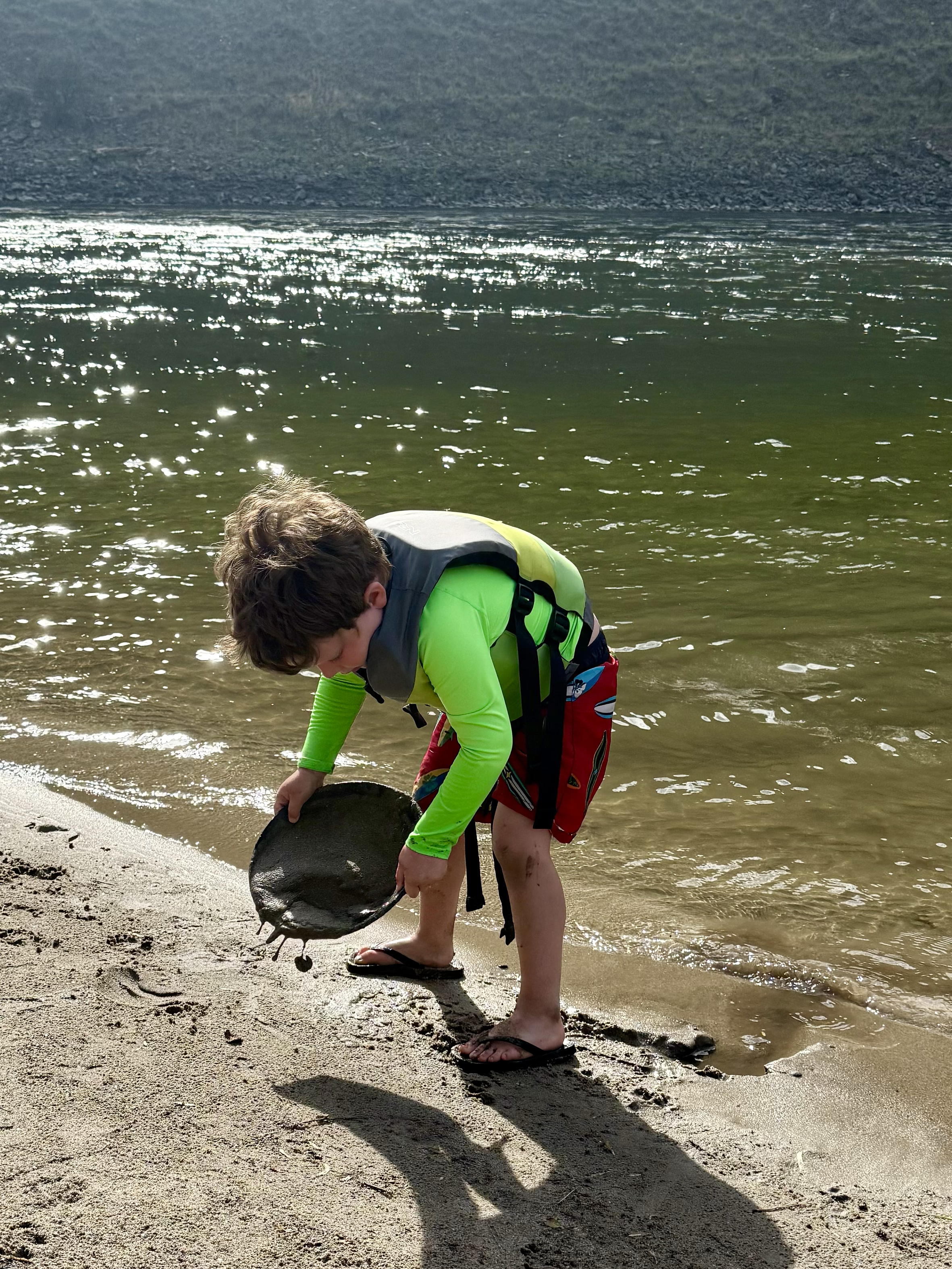Kids playing on the river trips