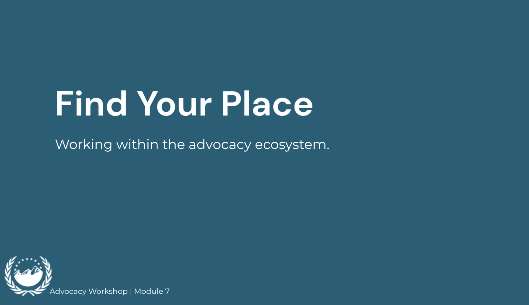 Module 7 - Find Your Place