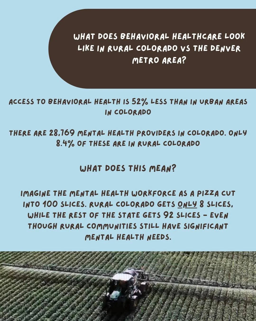 Rural communities, who are already facing barriers with transportation, workforce shortages, and distance; are sharing a small fraction of the state&rsquo;s mental health workforce.

Expanding rural mental health access isn&rsquo;t just a policy issu
