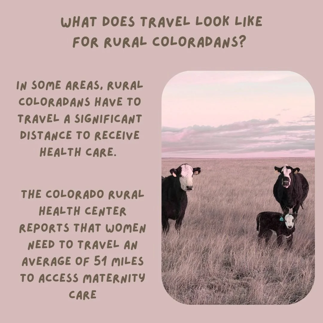 There are several healthcare specialties that have increased barriers to access in rural Colorado. 

This includes maternal health, nursing home availability, oral health, behavioral health, and substance use treatment

For more information check out