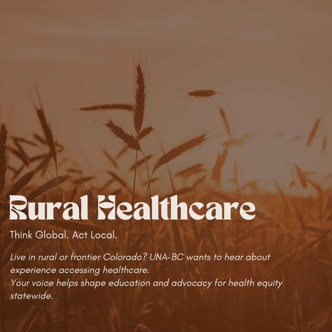Take the survey
📲 Scan the QR code

#ThinkGlobalActLocal #HealthEquity #RuralHealth #ColoradoCommunities #UNA_BC