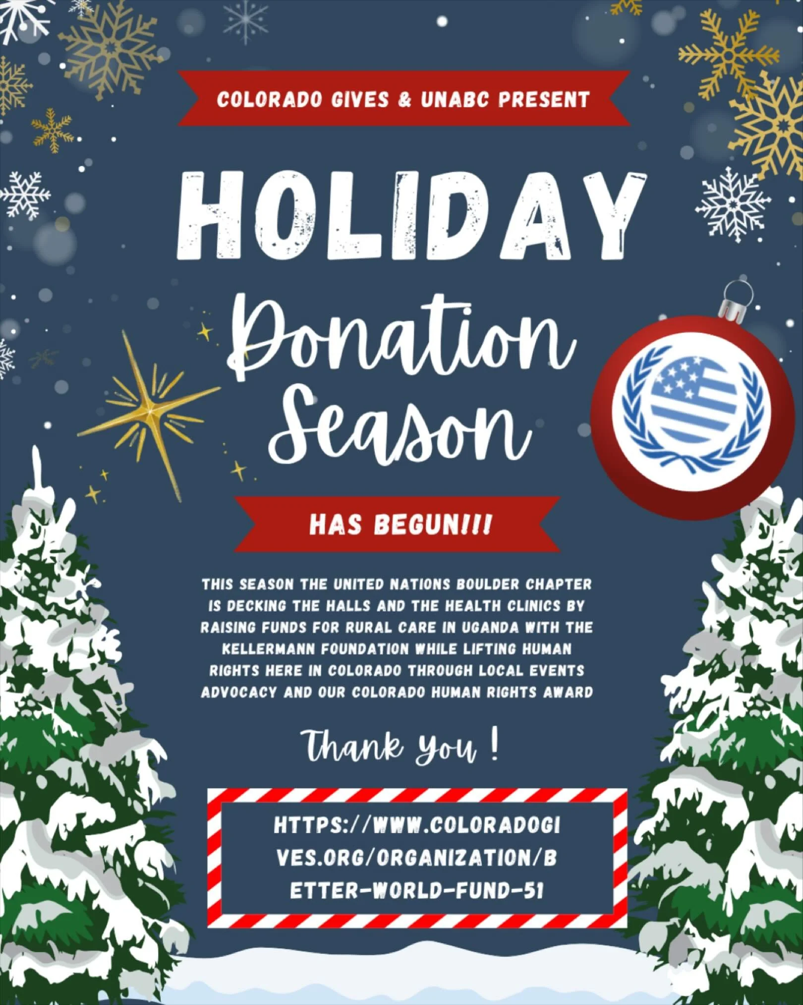 Today, the second Tuesday in December, is Colorado Gives Day! As the season of giving comes to an end, please keep us in your hearts. Your donation, in any amount, goes straight back into our local communities through our  everyday initiatives. 
Chec