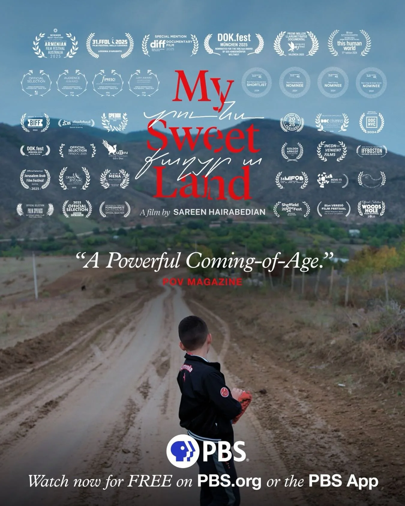MY SWEET LAND is now available for free on the @PBS app and website!

&ldquo;Poignant,&rdquo; &ldquo;lyrical,&rdquo; and &ldquo;heartbreaking,&rdquo; (@variety), @sareenhai coming-of-age documentary follows 11-year-old Vrej, whose curiosity and wonde