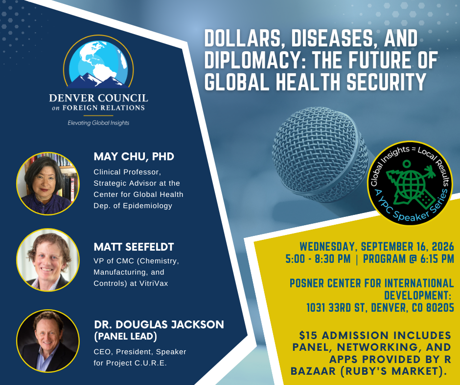 The Future of Global Health Security: DCFR Hosting at the Posner Center On September 16, 2026,