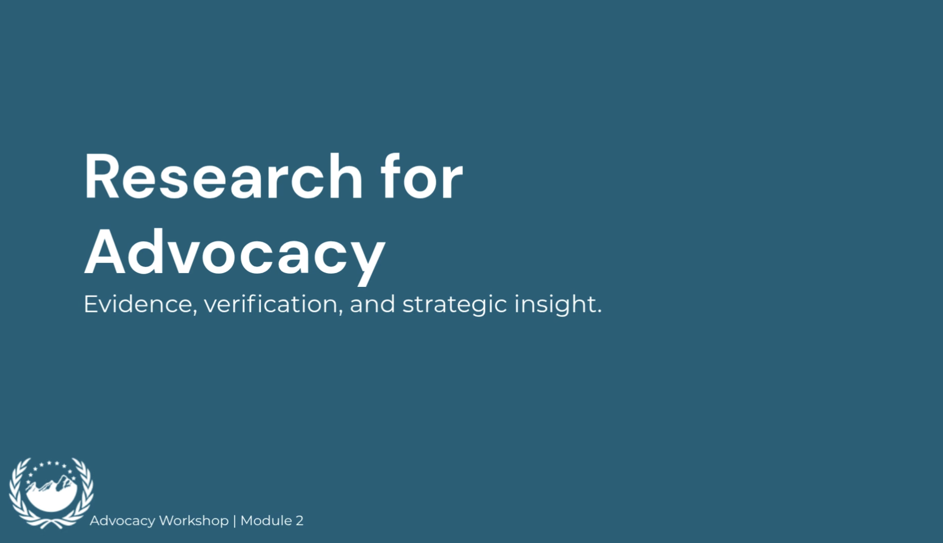 Module 2 - Research for Advocacy