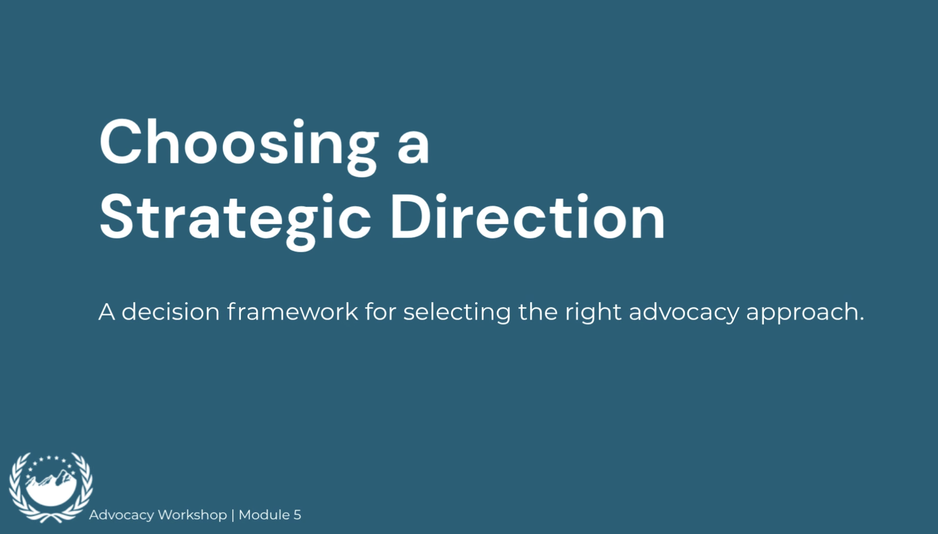 Module 5 - Choosing a Strategic Direction
