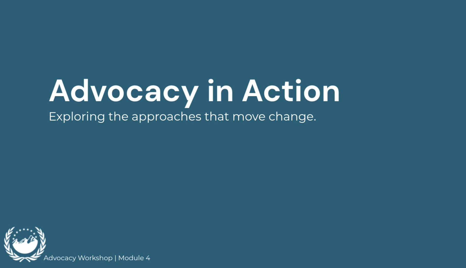 Module 4 - Advocacy in Action