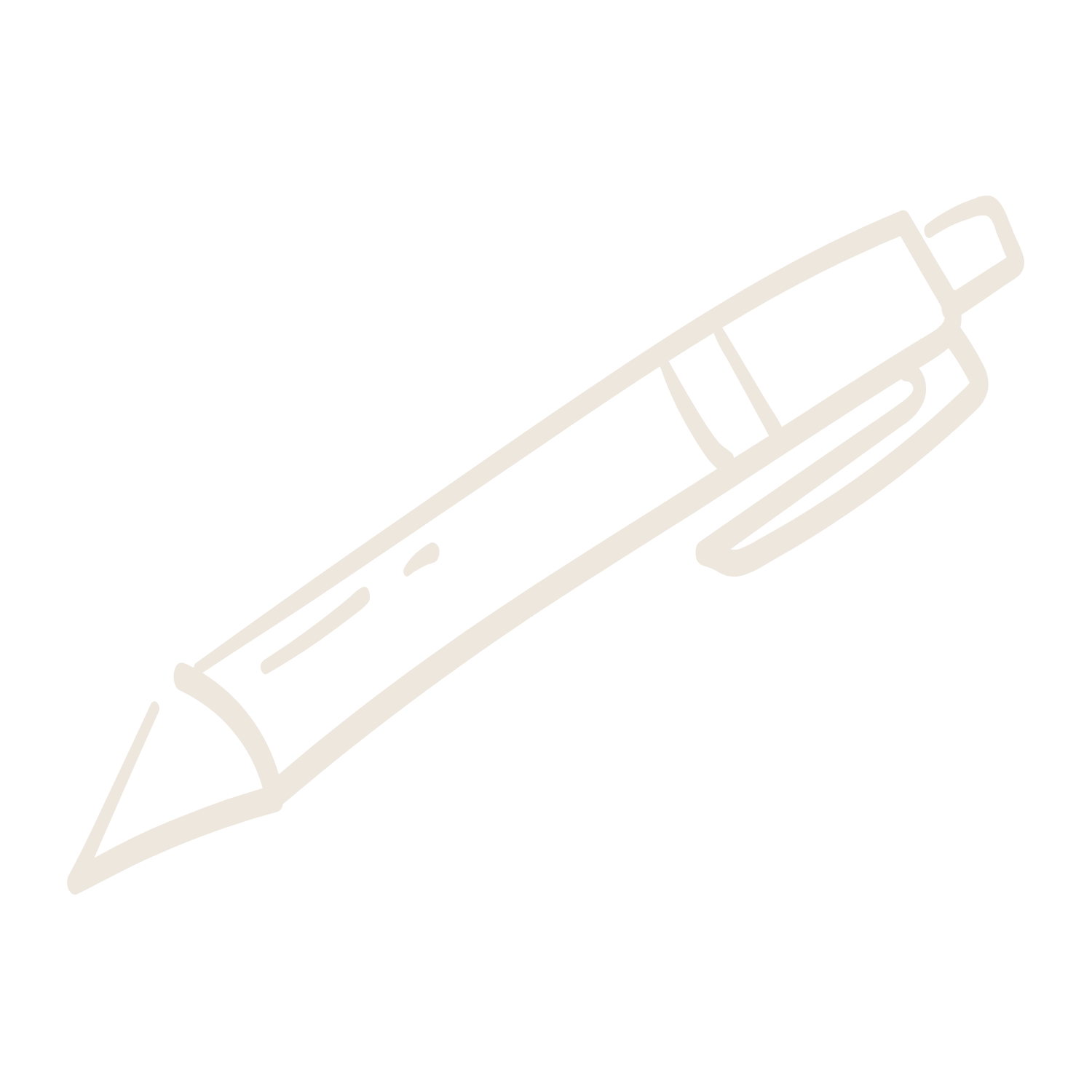Line drawing of a pen with a flip cap.