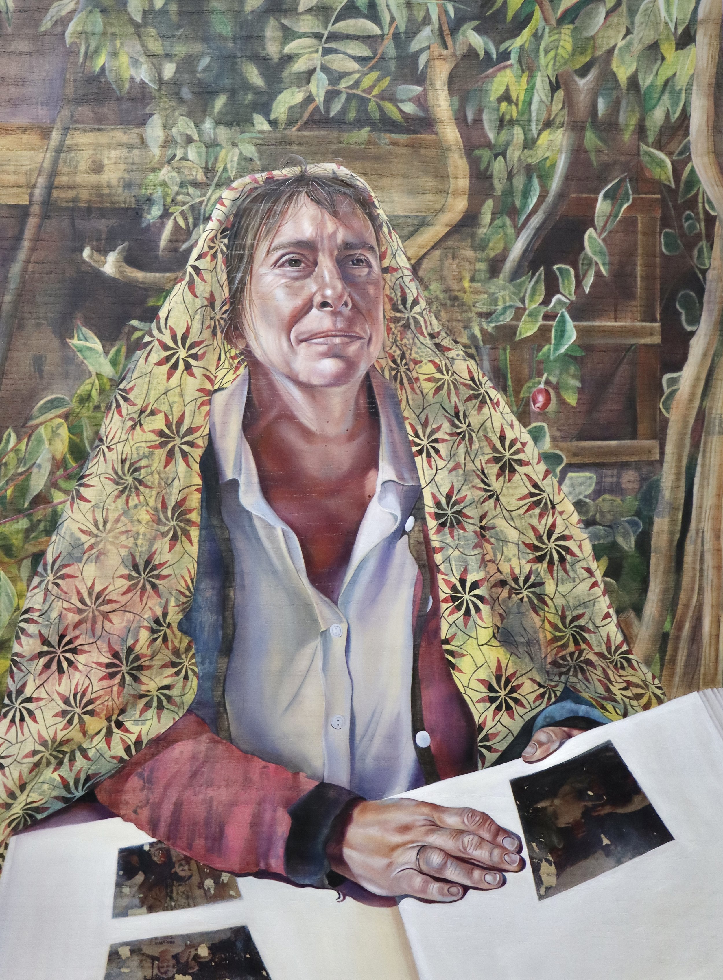 Catherine (Work in progress)
Oil paint, graphite and image transfers on board. 
50cm by 70cm