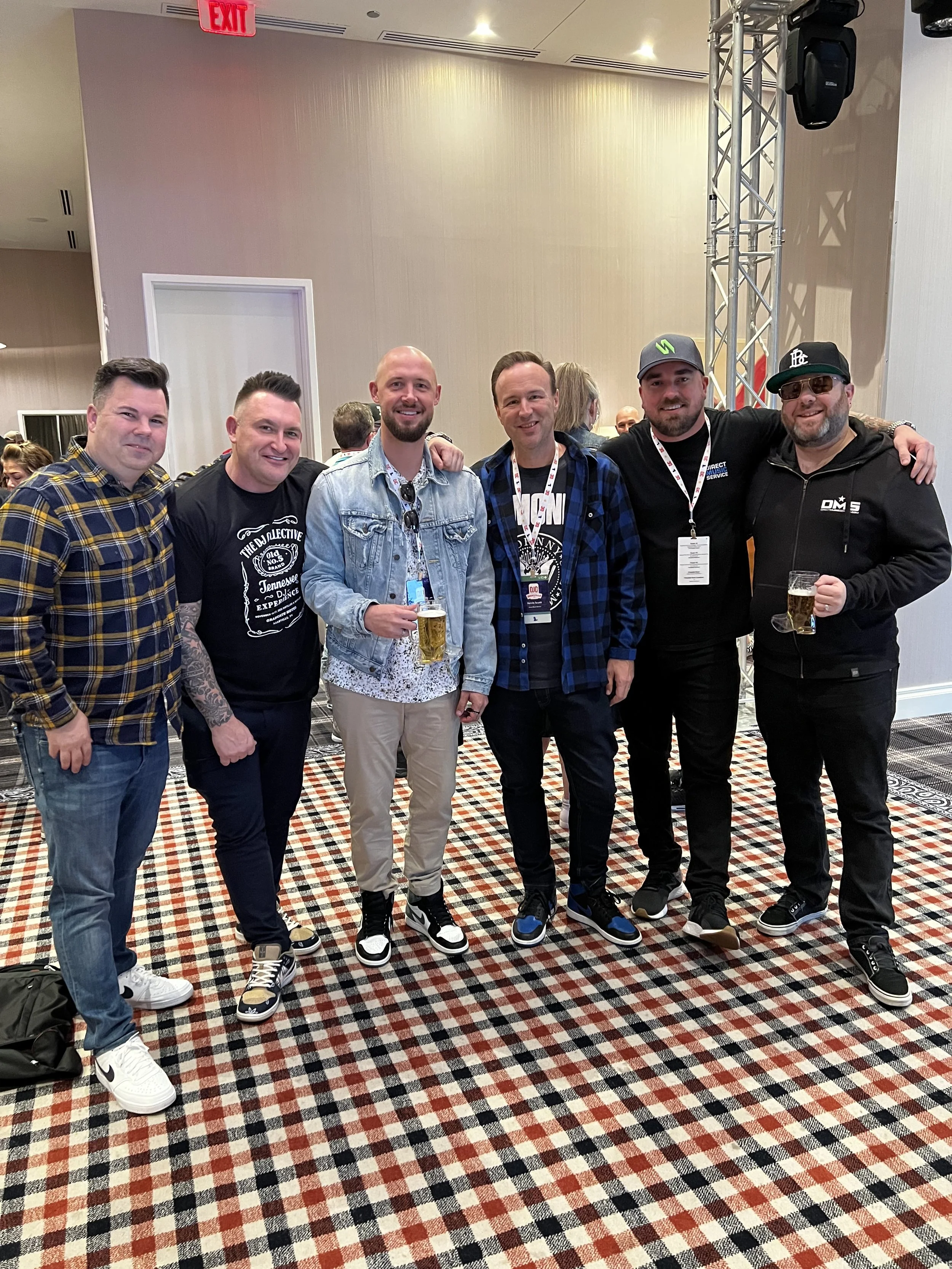 DJ Brian B, Jason Jani, DJ Scooter, Kevin Scott, and Drew and Fuse all together at DJC in Nashville