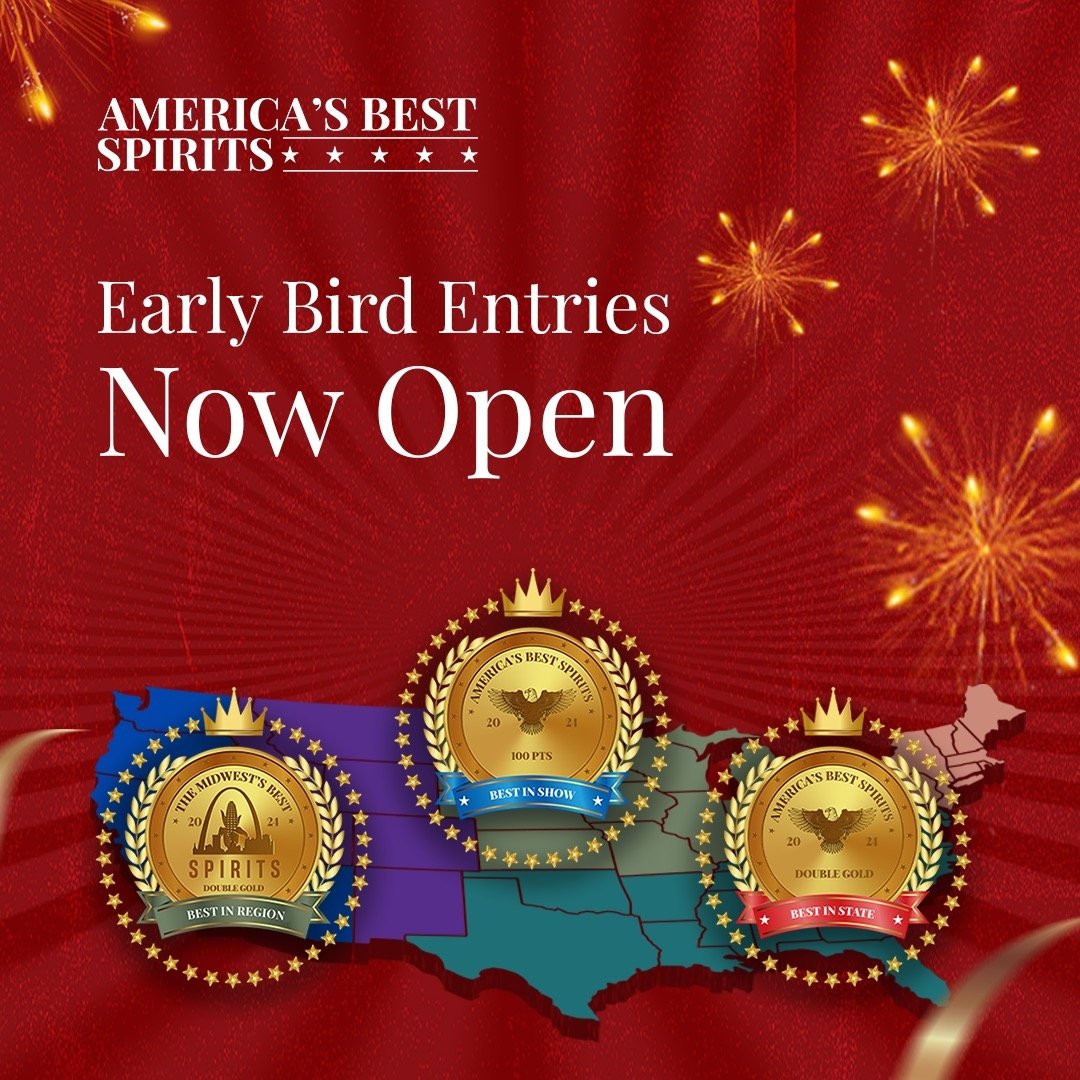 EARLY BIRD entry period is now open for America's Best Spirits, The Triple Crown of Spirit Competitions. One entry = accolades at the STATE, REGIONAL and NATIONAL level... California's Best Vodka 🍸 The South's Best Double Gold 🥇and America's Best S