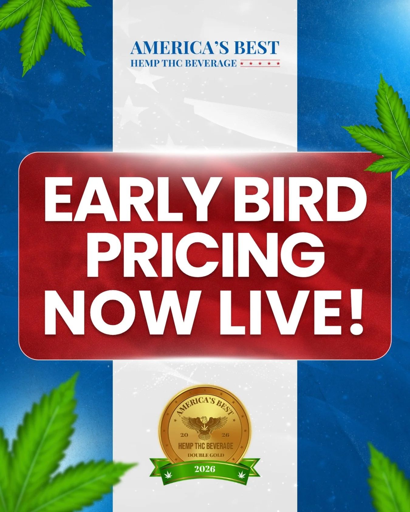 Early bird pricing is LIVE 🔥
Don&rsquo;t miss your chance to compete in the 3rd Annual America&rsquo;s Best Hemp Beverage Awards this October in Charleston, SC!
Lock in early savings and get your brand in front of the industry &mdash; 🔗 in bio. 

#