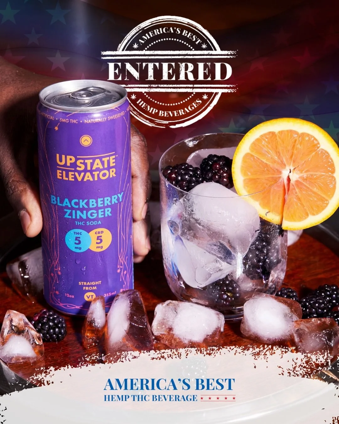 Another strong brand just joined the competition! 🔥 @upstate_elevator is officially in with 3 flavors:

🥃 A&ntilde;ejo Lime THC Spirit
🌺 Raspberry Hibiscus Seltzer
🫐 Blackberry Zinger Soda

They&rsquo;re now in the running for Vermont&rsquo;s Bes