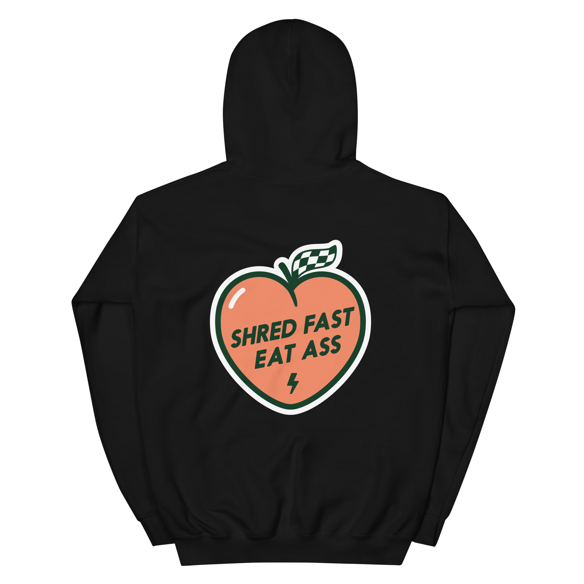 Shred Fast East Ass Black DTFlex Unisex Hoodie