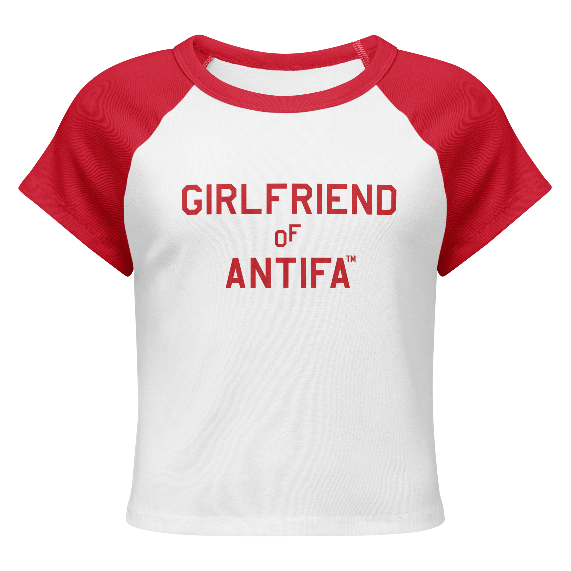 Girlfriend of Antifa Women’s micro rib raglan baby tee