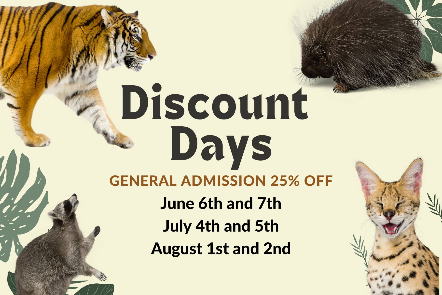 Discount Days at Animal  Ark