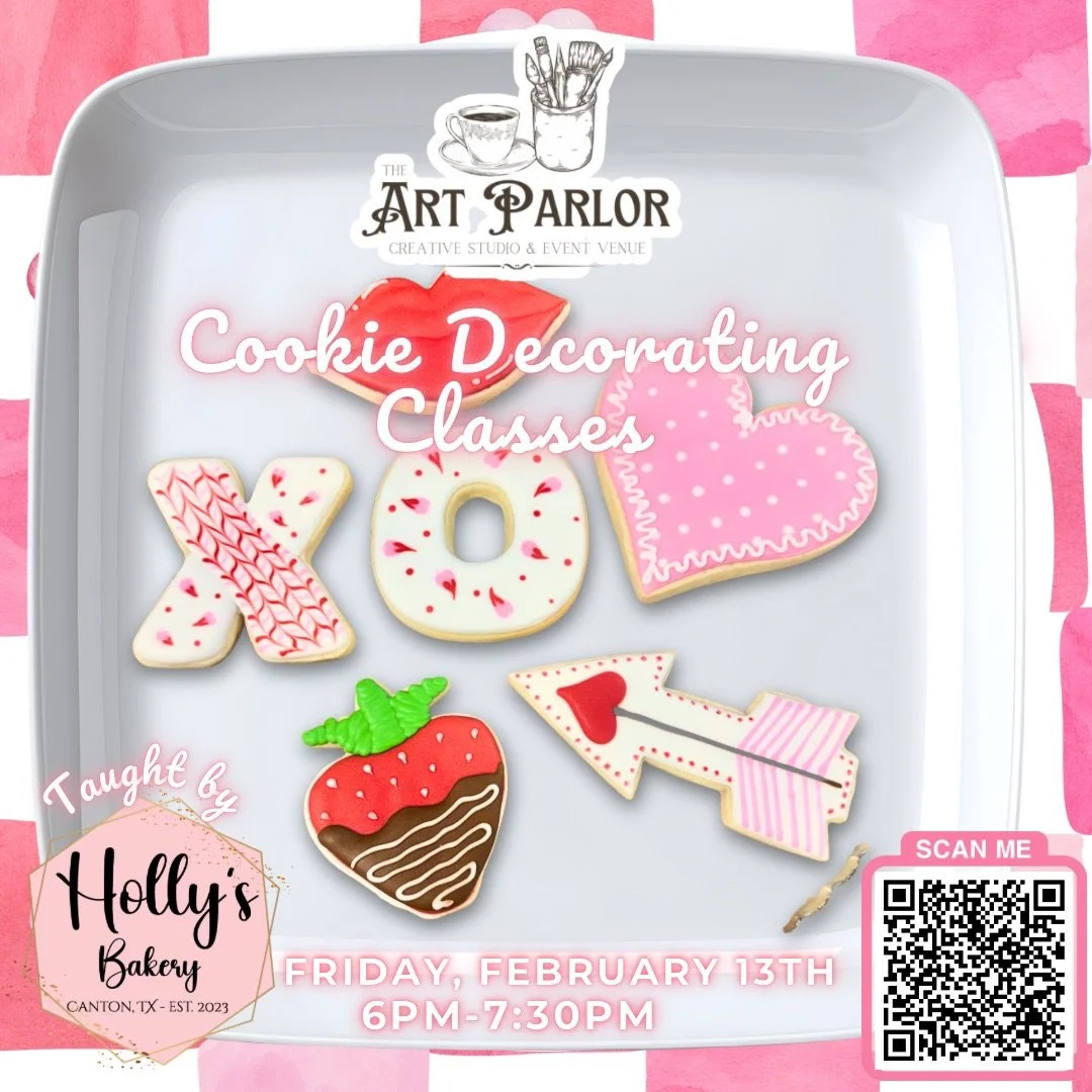 The Art Parlor's Valentine's Cookie Decorating Class with Holly of Holly's Bakery