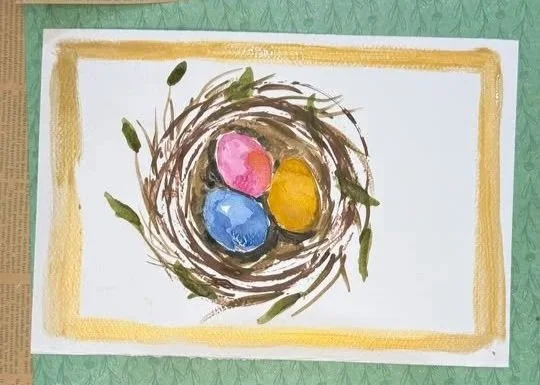 The Art Parlor Open Studio- Watercolor Eggs in Nest