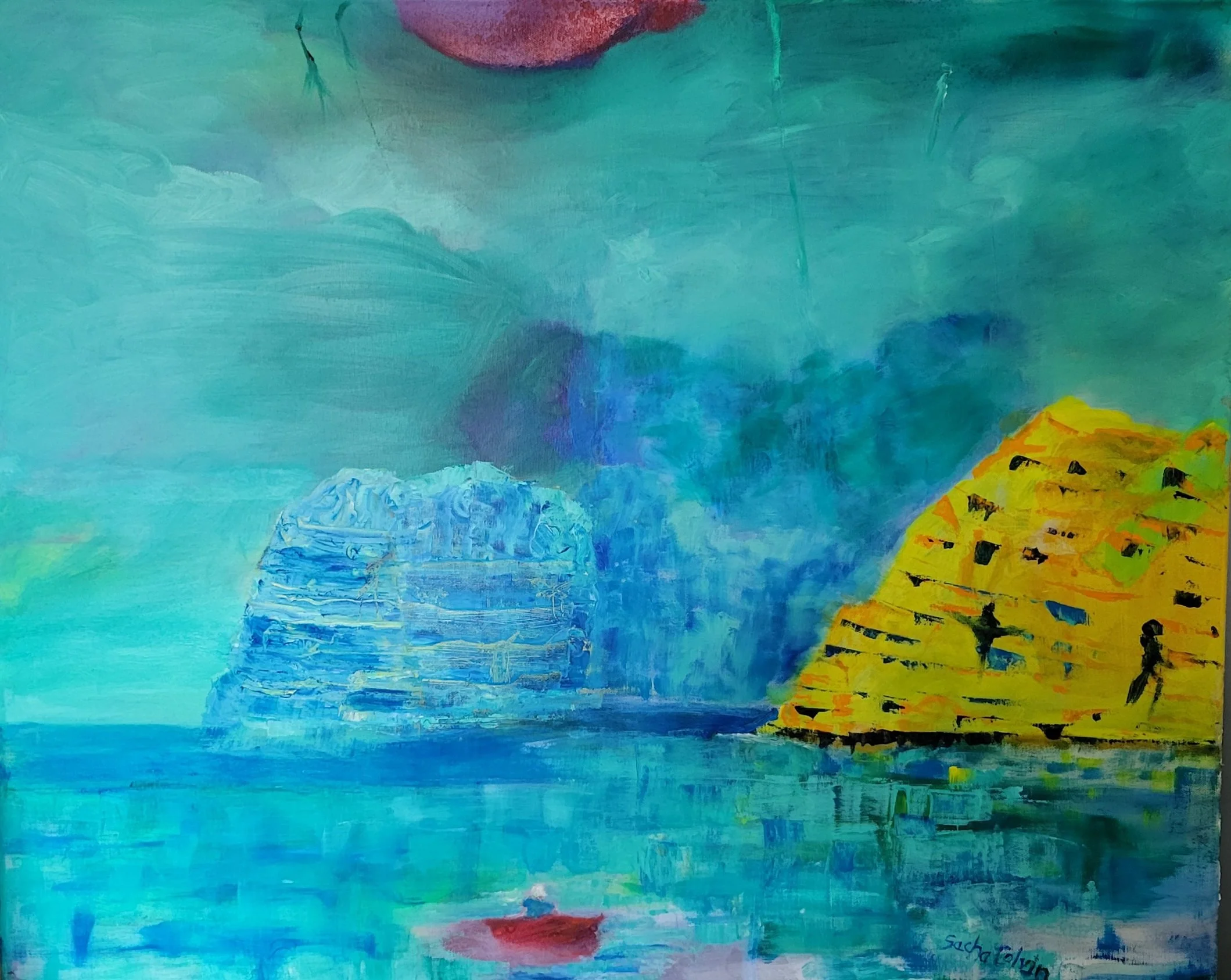 Connection, oil and spray paint on canvas, 24x30x0.75, 2026