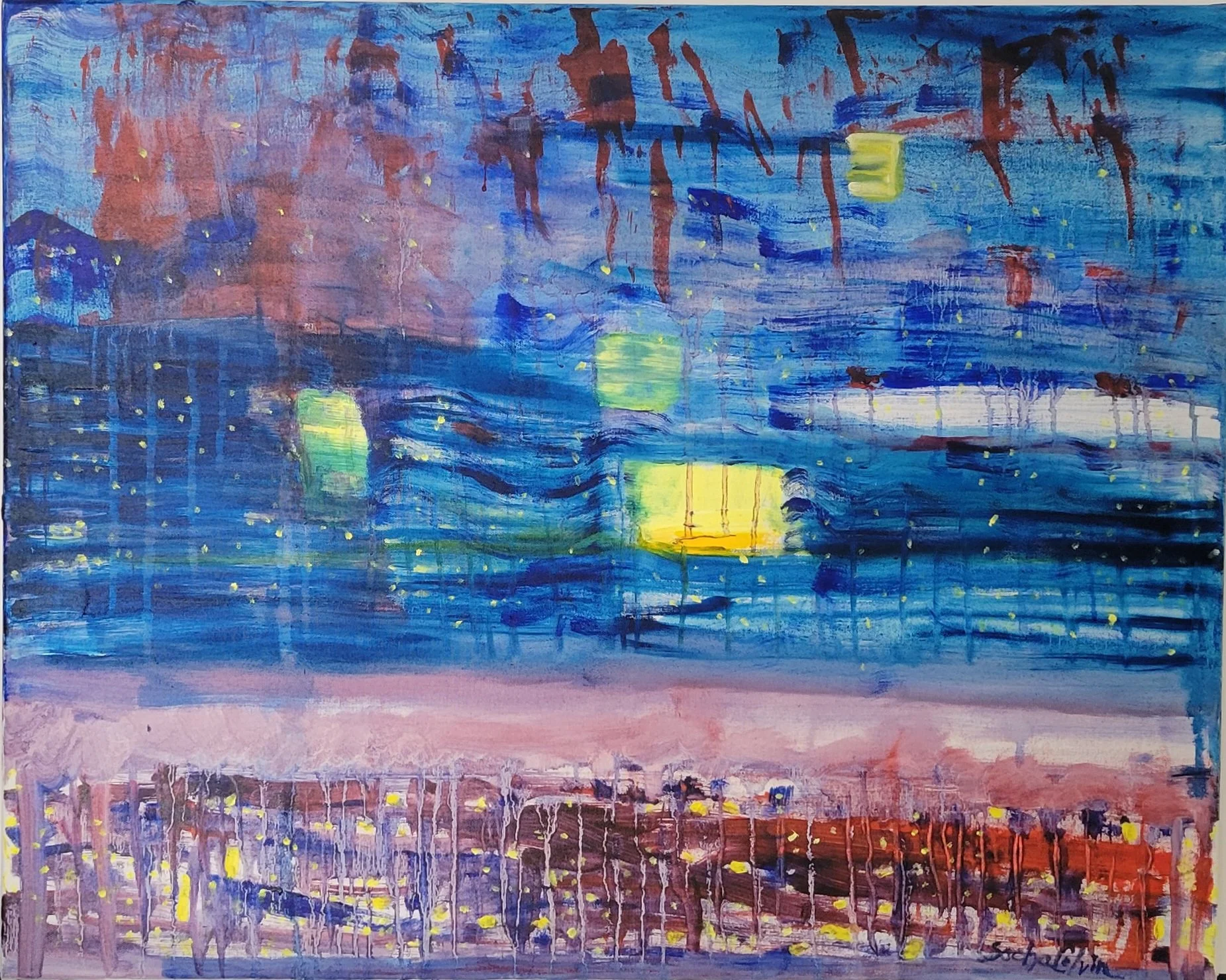 The Light at Night, oil on canvas, 24x30x0.375, 2025