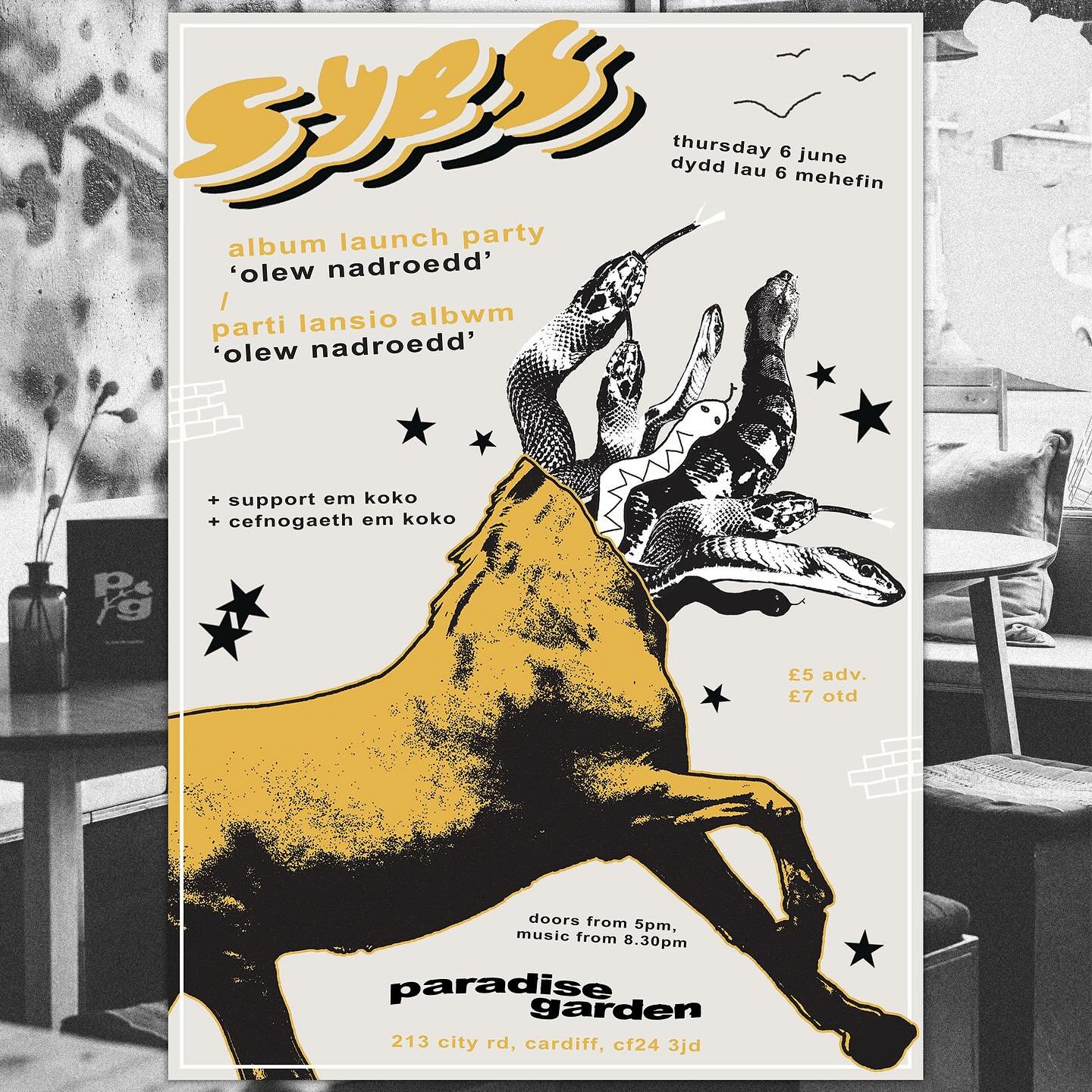 Hypnotic indie/post-punk slackers @sybsband showcase their debut LP &lsquo;Olew Nadroedd&rsquo; at PG for a special intimate album launch party - Thursday June 6th 🌿💛

Plus we have gritty dream-pop goodness from @x.emkoko on support ✨

Tickets avai