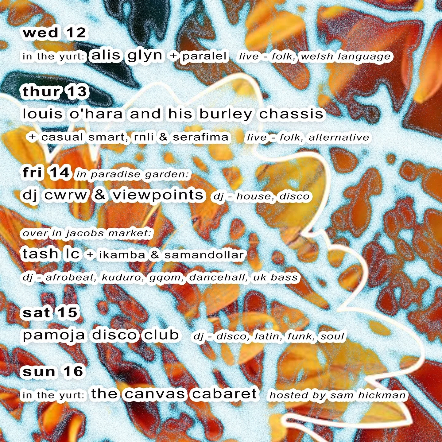 This week&rsquo;s events at Paradise Garden 🌼✨

Plus our external event at @jacobs.basement.cardiff on Friday with Tash LC 🥵