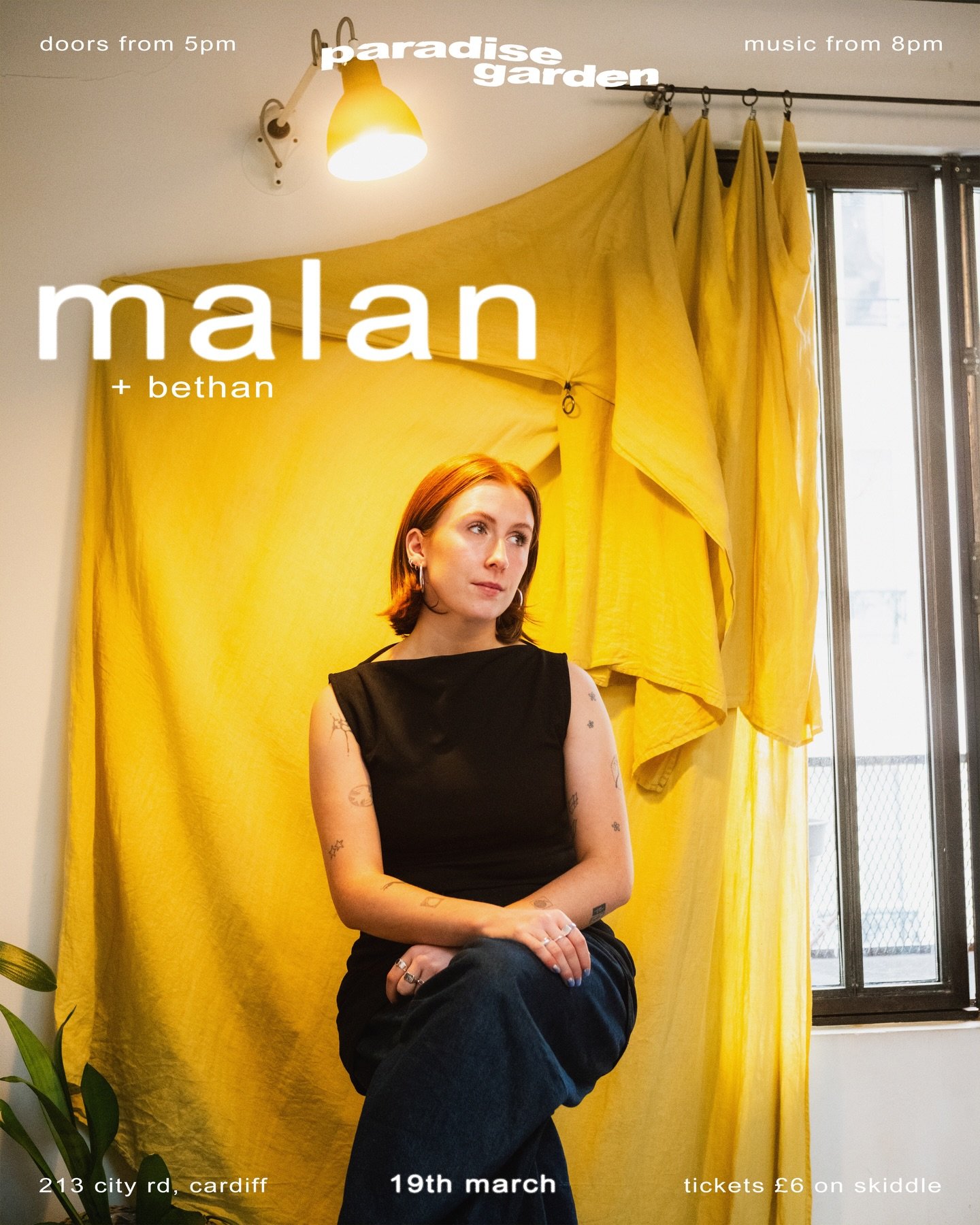 We look forward to @malanfon performing with her band at PG on 19th March, plus support from @bethanmusic 🌿✨

Tickets available via our bio / on Skiddle 🎟️