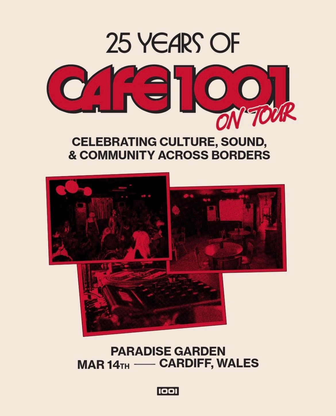 Tonight we have London hi-fi and like-minded cultural hub @cafe_1001 taking over PG as part of their 25 years European tour 🌼✨

It&rsquo;s free entry so just get on over nice and early - we&rsquo;re open all afternoon and our garden is already catch