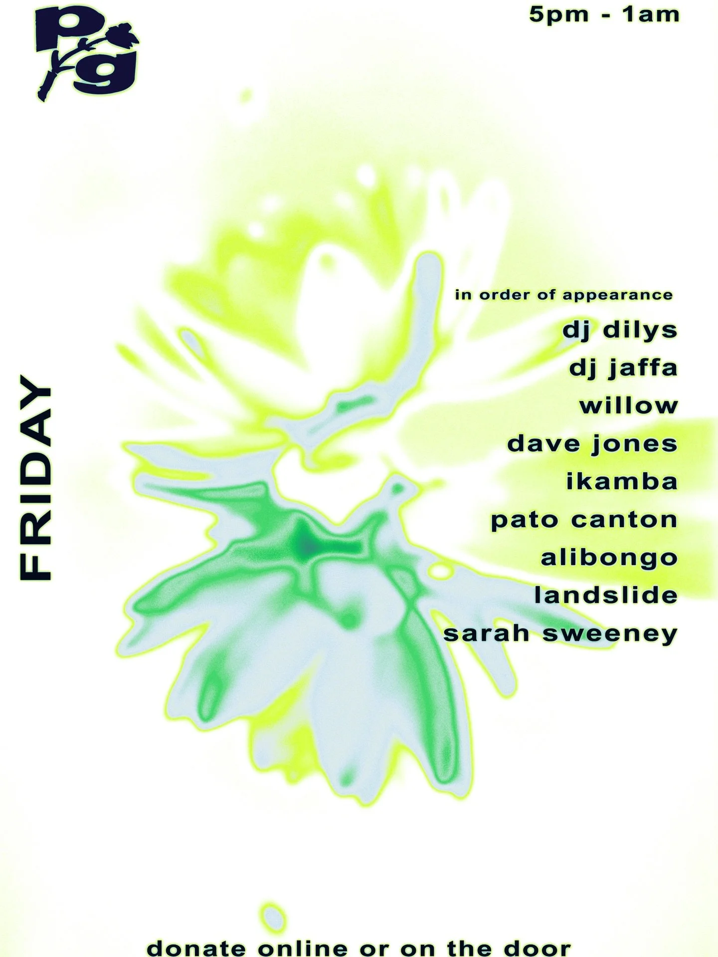 It&rsquo;s day one of our big fundraiser weekend&hellip; and just look at this line up for tonight! 🧡✨

We kick things off right away when doors open at 5pm with @radiosudd visionnaire @djdilys followed by a whole roster of local legends. 🪩✨

Get d