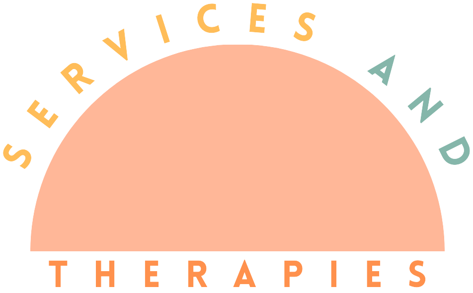 Semicircle with text 'SERVICES AND THERAPIES' around it
