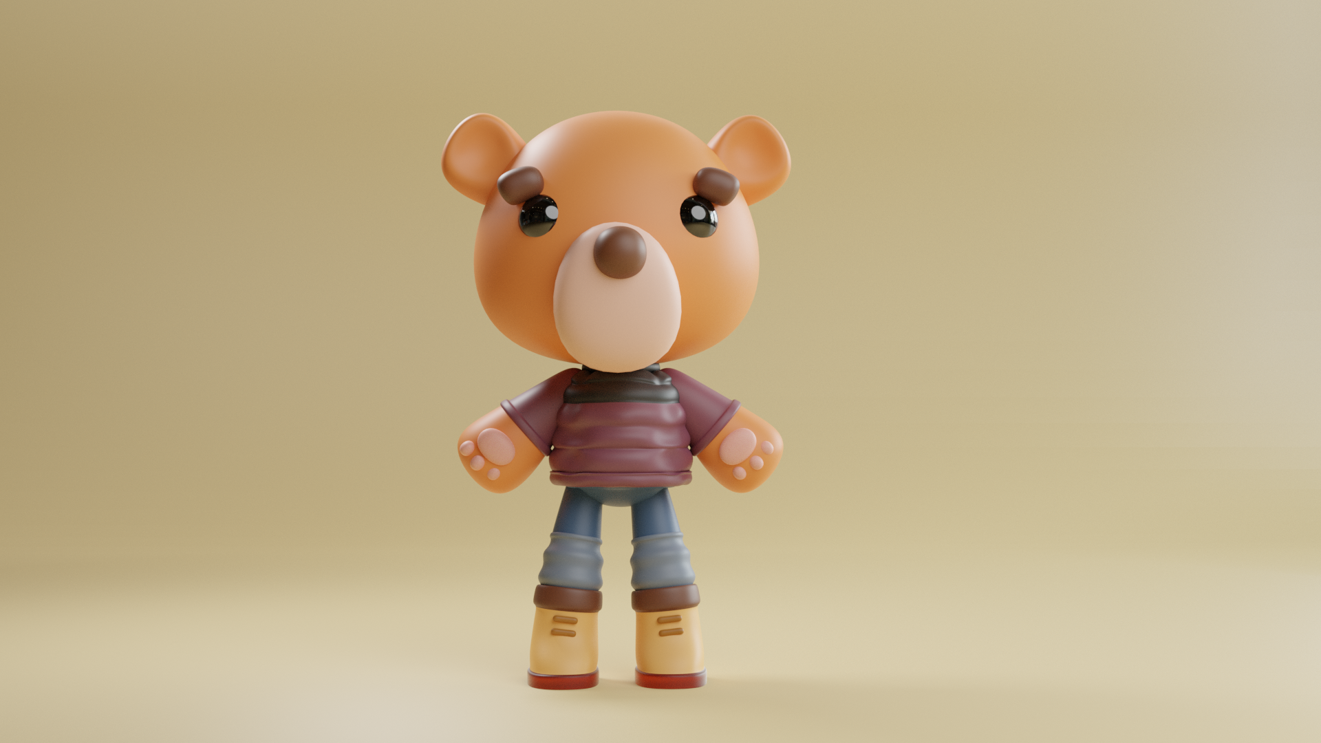 Bear in a puffer. Design