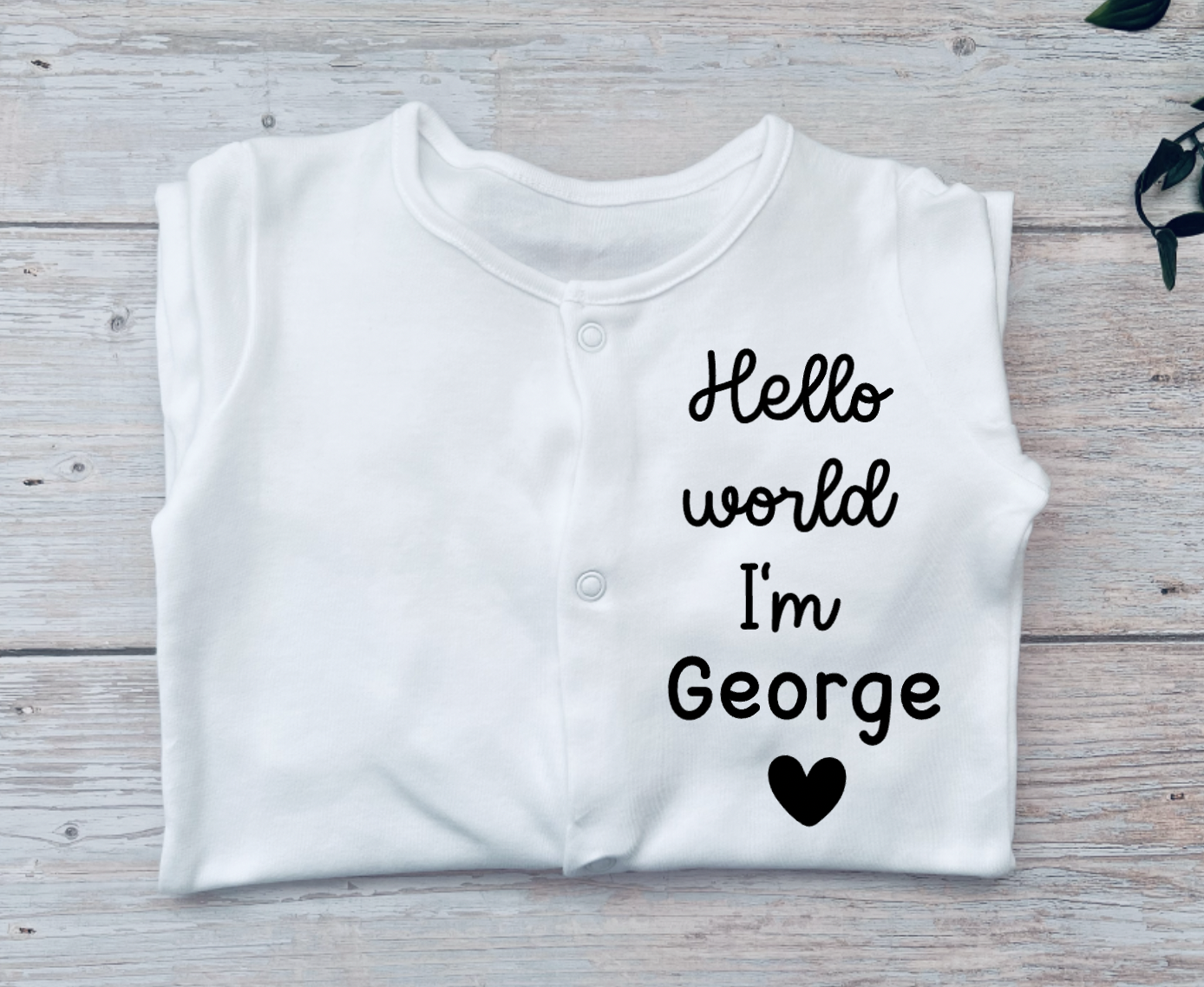 Hello World I'm Personalised Baby Grow