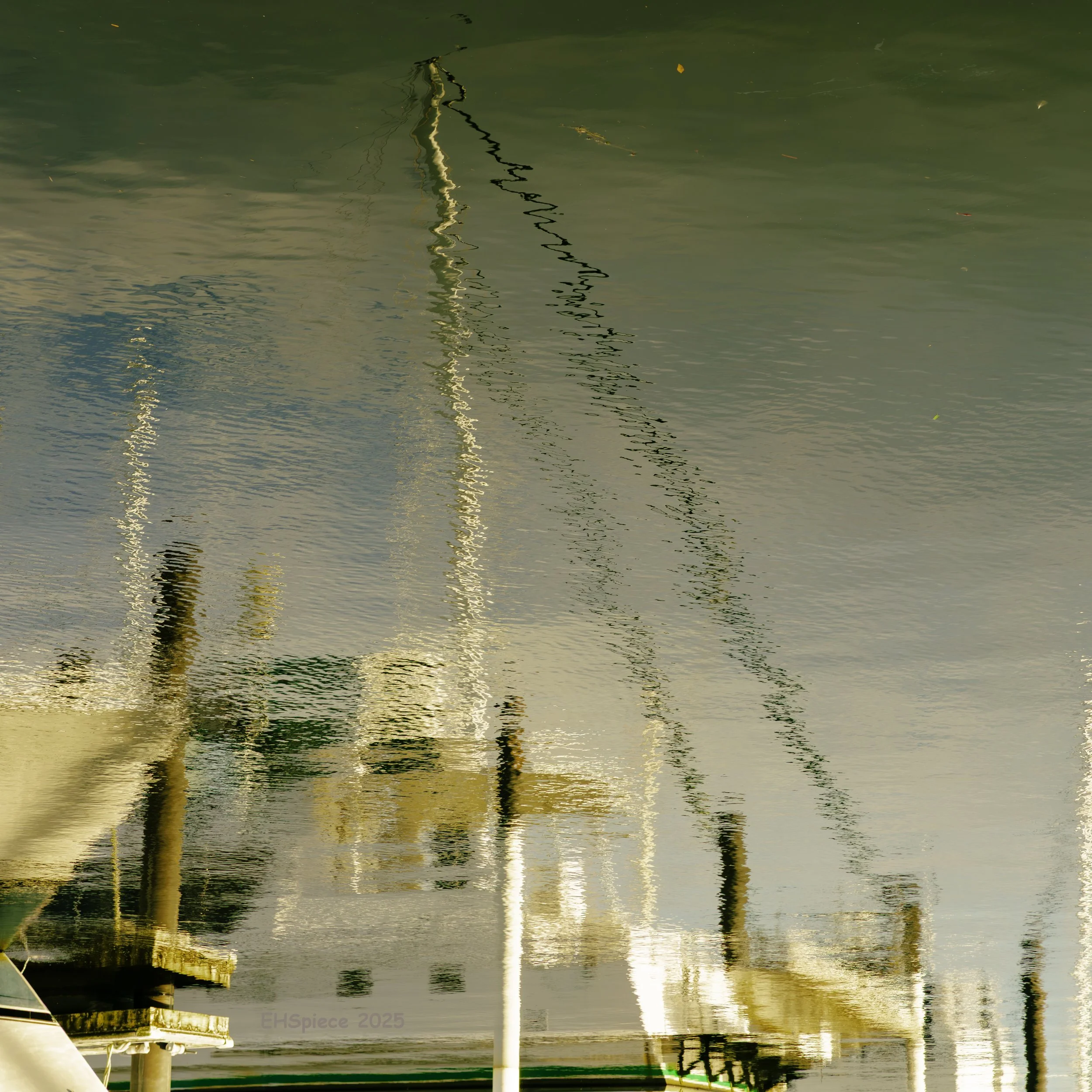 New Bern NC Grand Marina Reflections of a Sailboat 
