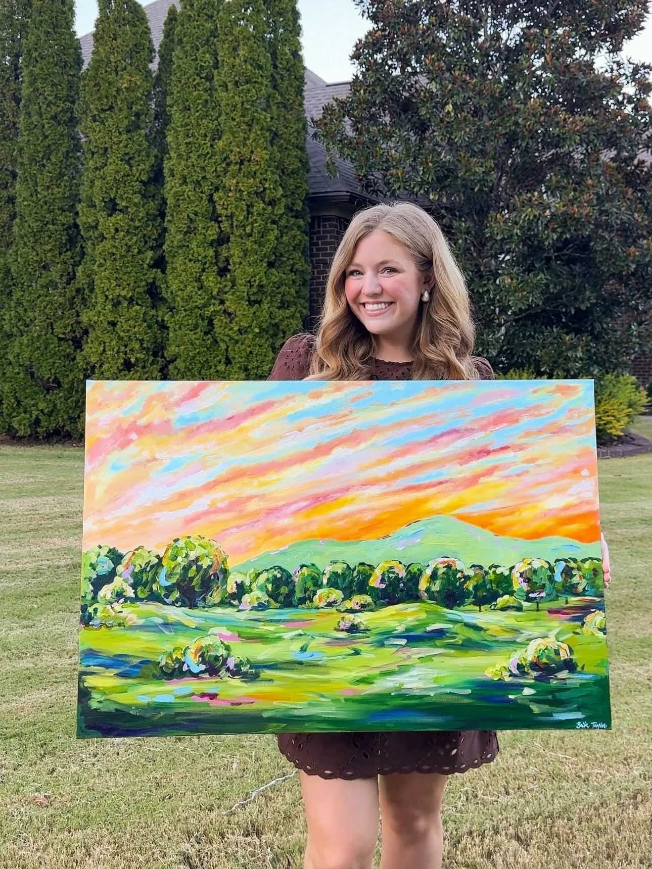 one of my favorite commissions to date🧡 so thankful I got to do this one !!! 

the whole time I was painting this piece, all I could think about was how sunsets are God&rsquo;s way of painting masterpieces in our everyday, and how special it is that