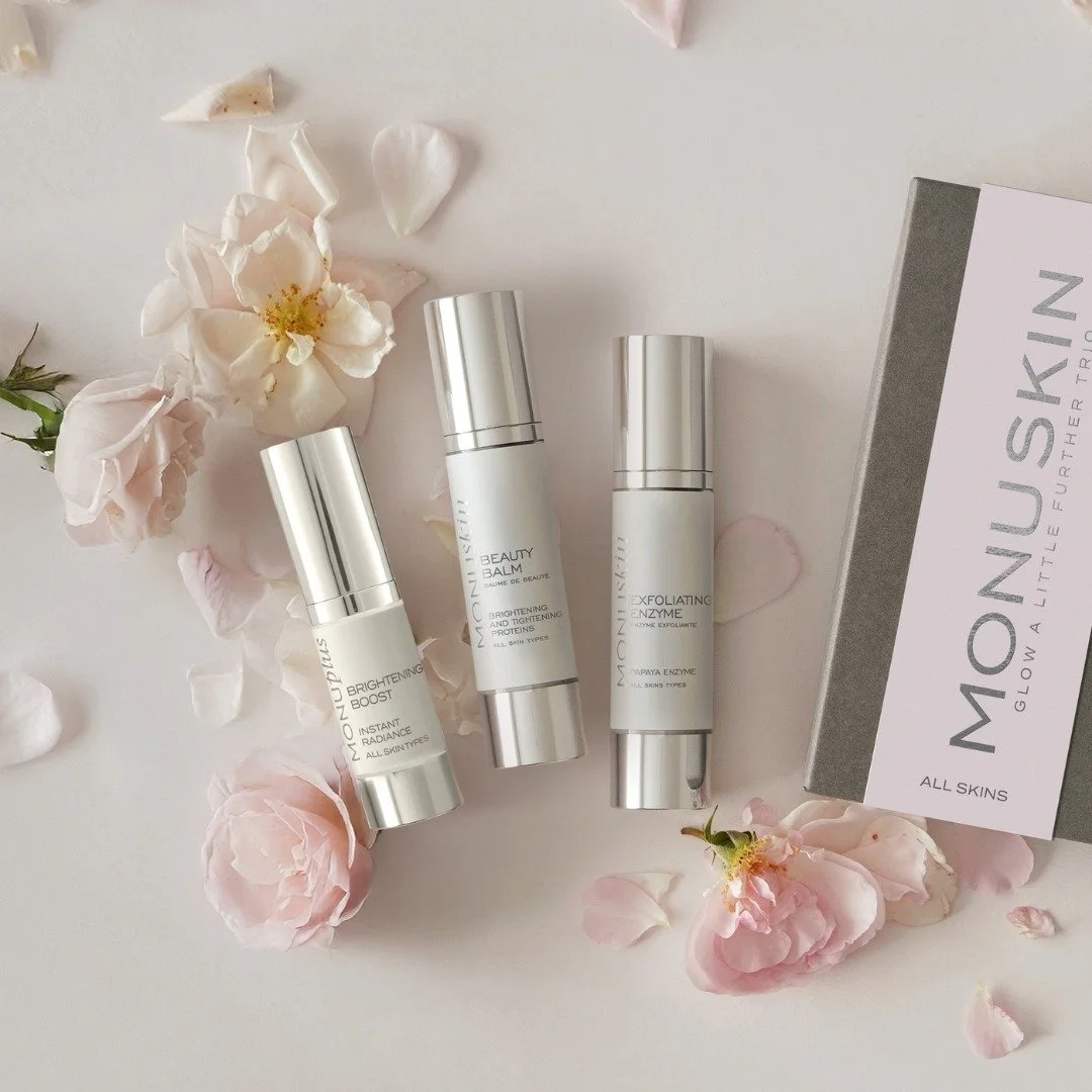 When skin feels flat or fatigued, our Glow a Little Further trio revives radiance in three precise steps. Papaya Enzymes dissolve dullness, Vitamin C awakens luminosity, and Neroli-infused Beauty Balm seals in glow. Smooth, nourished, illuminated &md