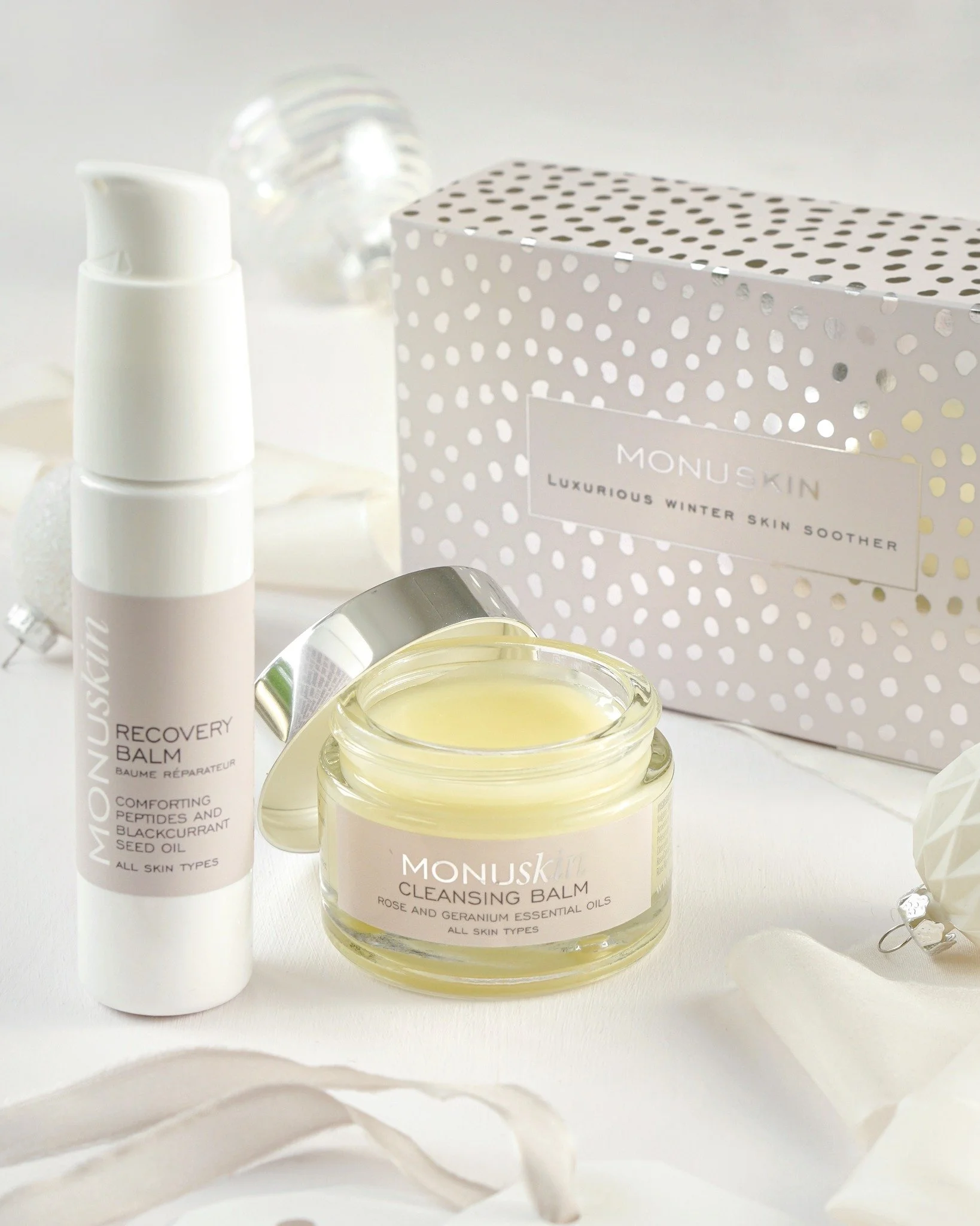 Soothe and restore winter-tired skin with our Luxurious Winter Soother Duo.
The Cleansing Balm melts away the day with rose and geranium, while Recovery Balm calms, comforts and nurtures sensitive or stressed skin.
A gentle, thoughtful gift for anyon