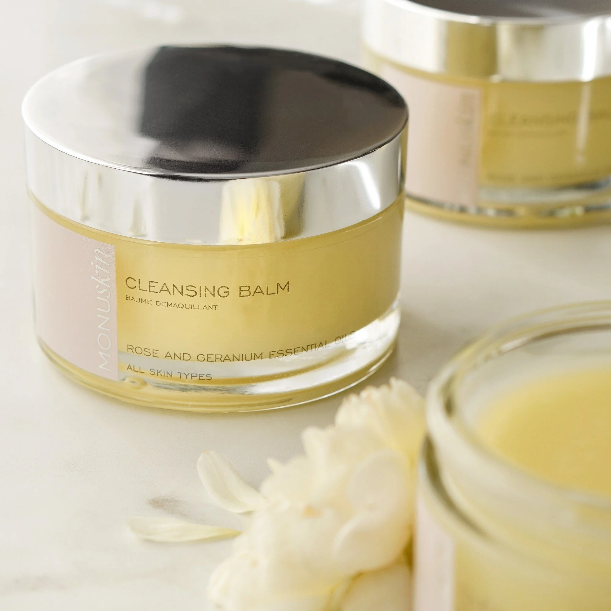MONUSKIN Cleansing Balm has been a quiet staple in the treatment room for decades. 

Rich botanical oils of Rose, Geranium, Blackcurrant and Almond melt effortlessly into the skin, dissolving makeup, SPF and daily impurities without stripping the ski